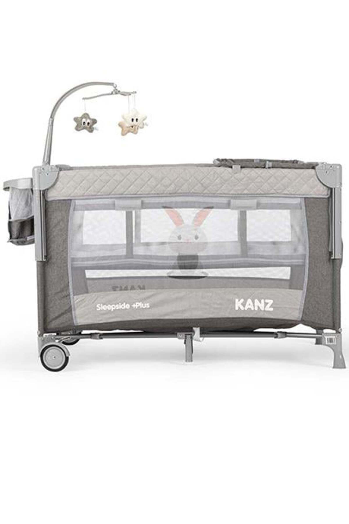 Kanz Sleepside Plus Anne Yanı Park Yatak Ve Oyun Parkı Gri