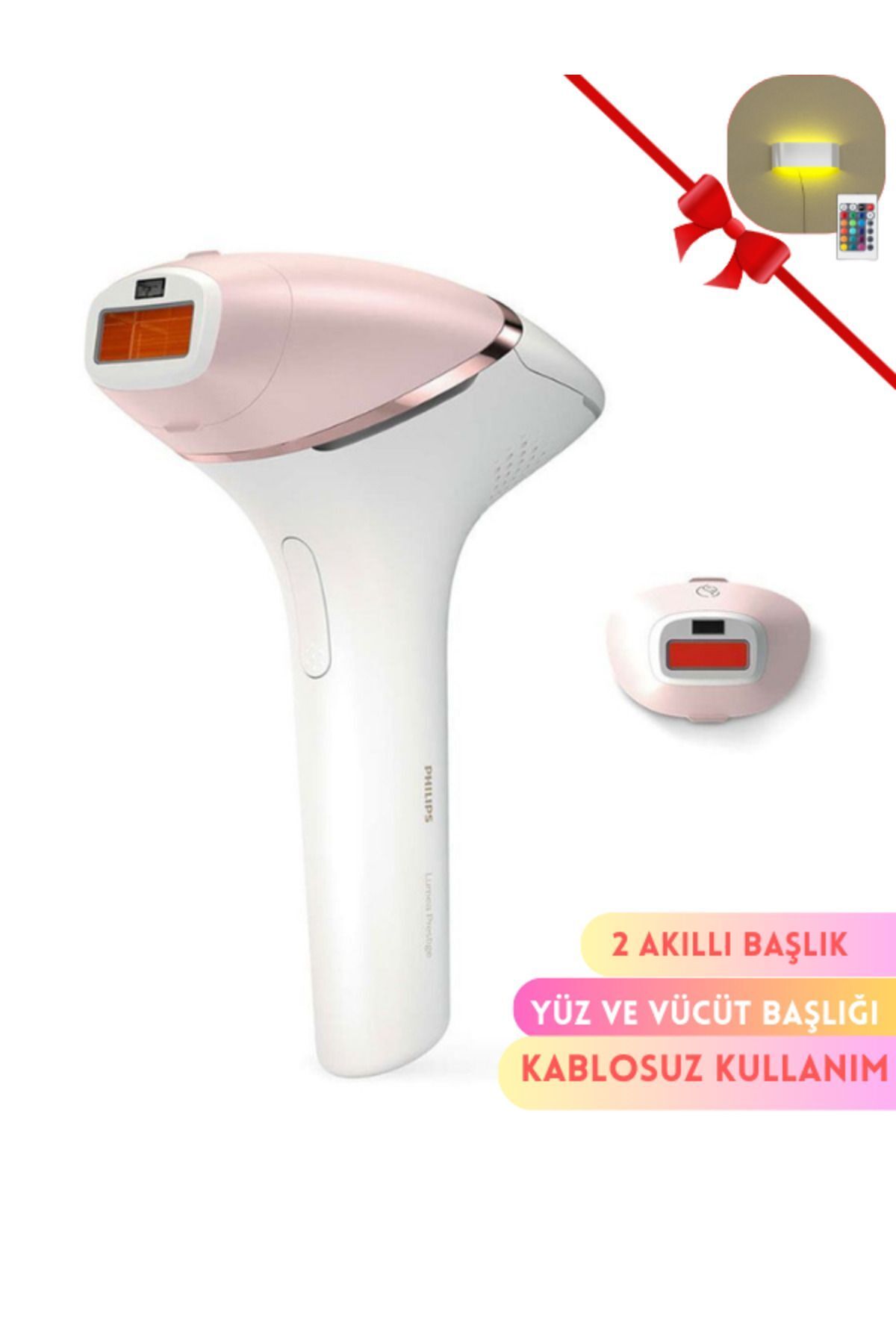 Philips Lumea Yüz+Vücut+Hassas Bölge, Kablolu/Kablosuz Çanta Hediyeli Lazer Epilasyon Cihazı,Beyaz Lambader