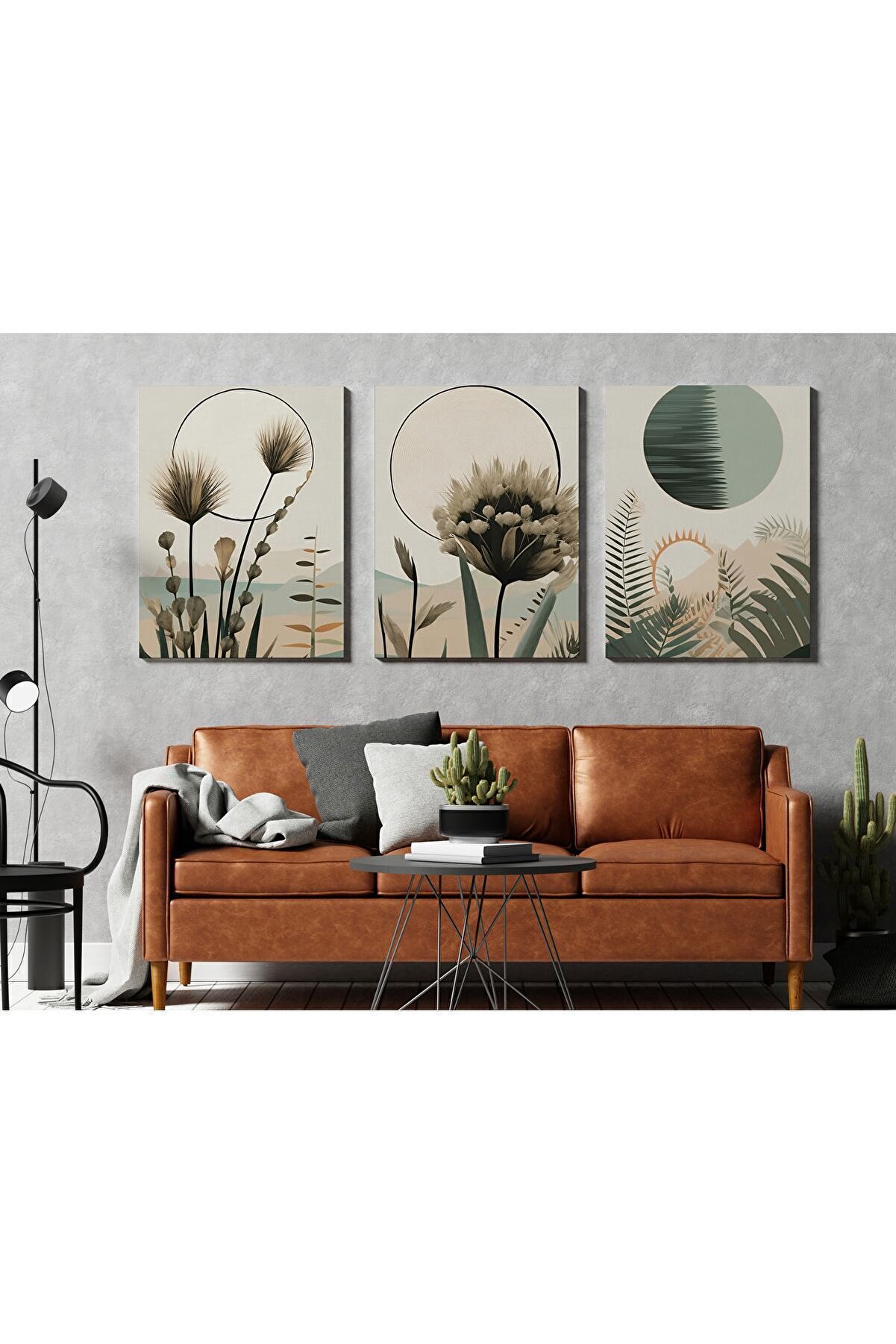 KOLDEMİR 3'lü Bohem Tablo Seti - Eşsiz Ev Dekorasyonu - Salon Tablosu Kanvas Tablo