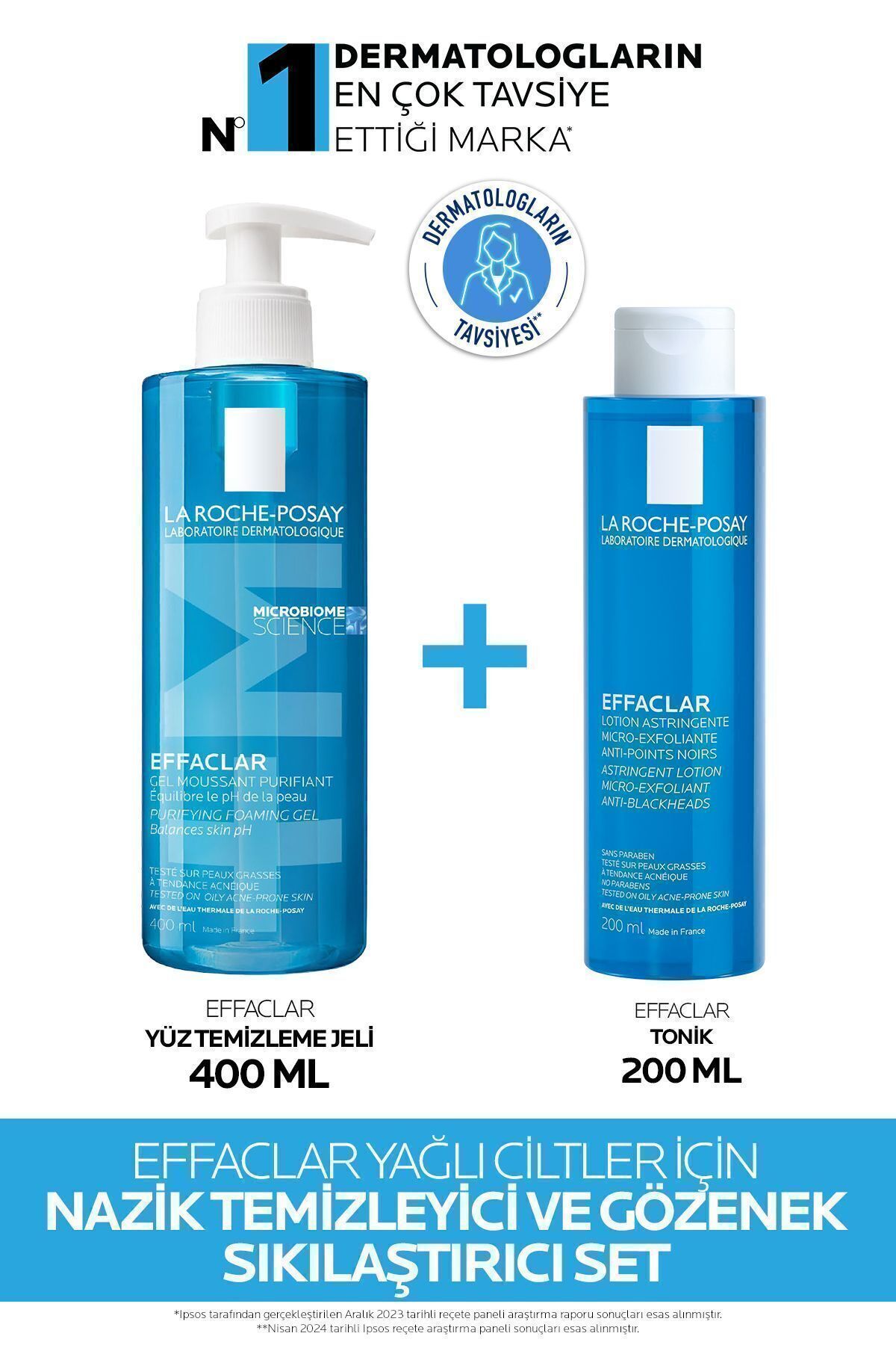 La Roche Posay Effaclar Yağlı ve Sivilceye Eğilimli Ciltler İçin Set:Effaclar Jel 400ML&Effaclar Tonik 200ML