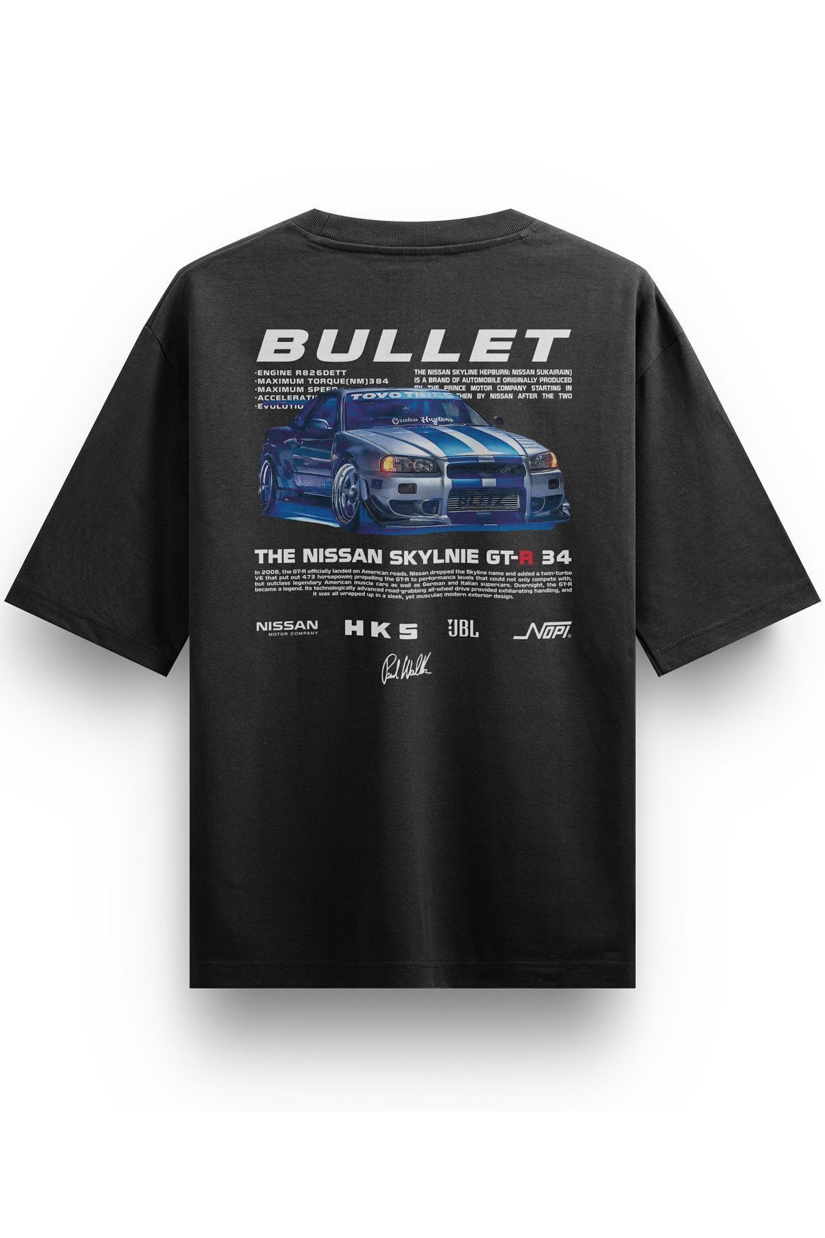 WooWoo Fast and Furious Paul Walker Nissan Skyline GT-R Oversize Unisex Tshirt