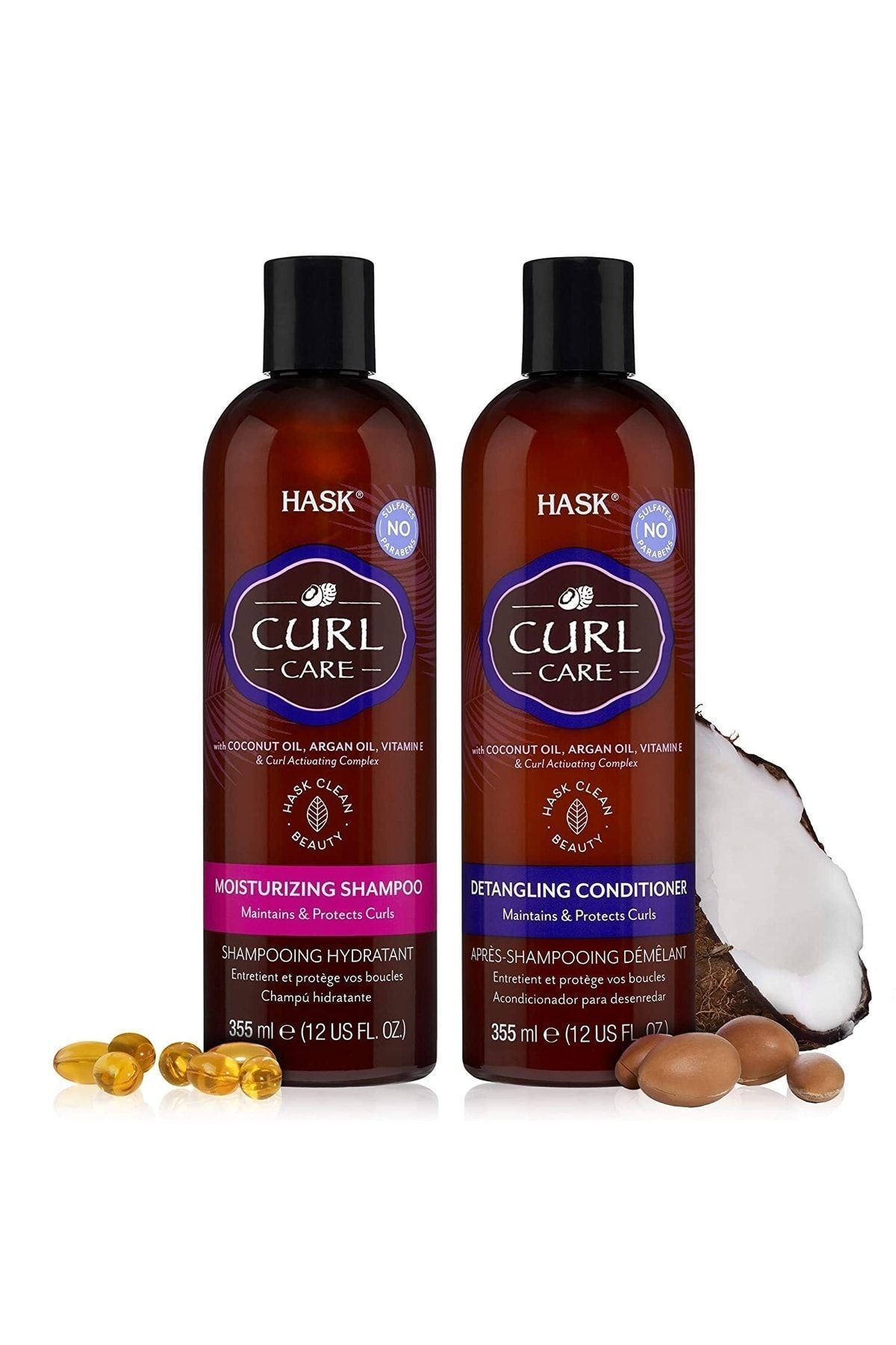 HASK Curl Care Şampuan 355 ml ve Saç Kremi 355 ml  Set