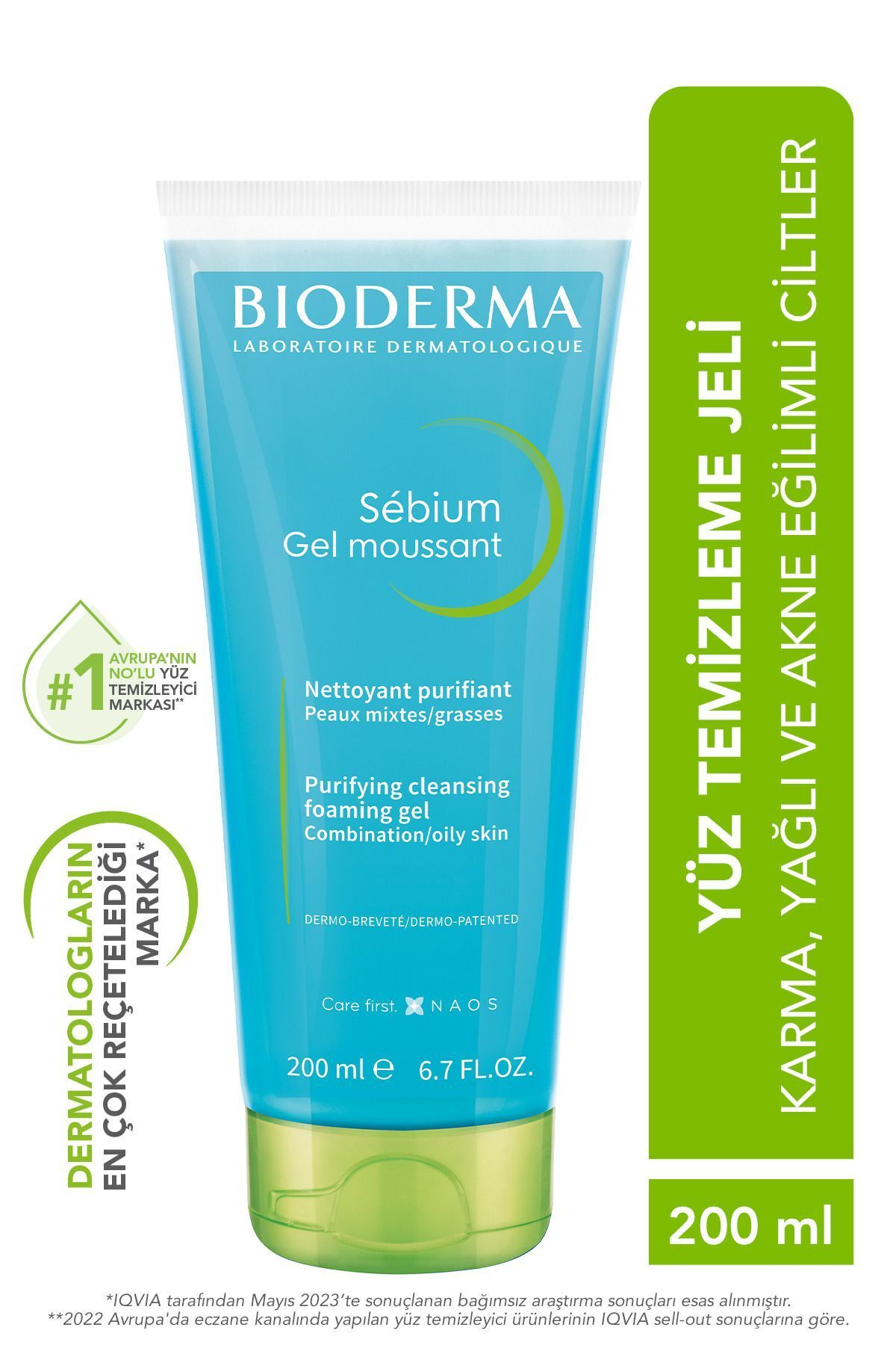 Bioderma Sebium Foaming Gel Karma, Yağlı ve Akne Eğilimli Ciltler Sivilce Karşıtı Yüz Temizleme Jeli 200 ml