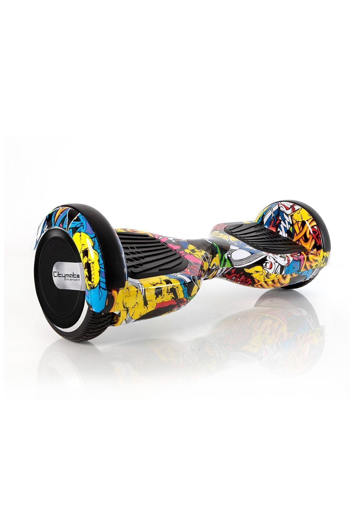 CityMate Elektrikli Kaykay Scooter Hoverboard 6.5 Inch Kurukafa Grafity Desenli Akıllı Denge -d01