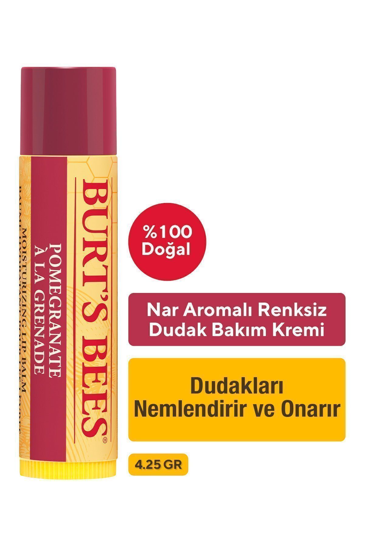 Burt's Bees Nar Aromalı Dudak Bakım Kremi Blister Ambalaj -pomegranate Lip Balm Blister 4,25 gr