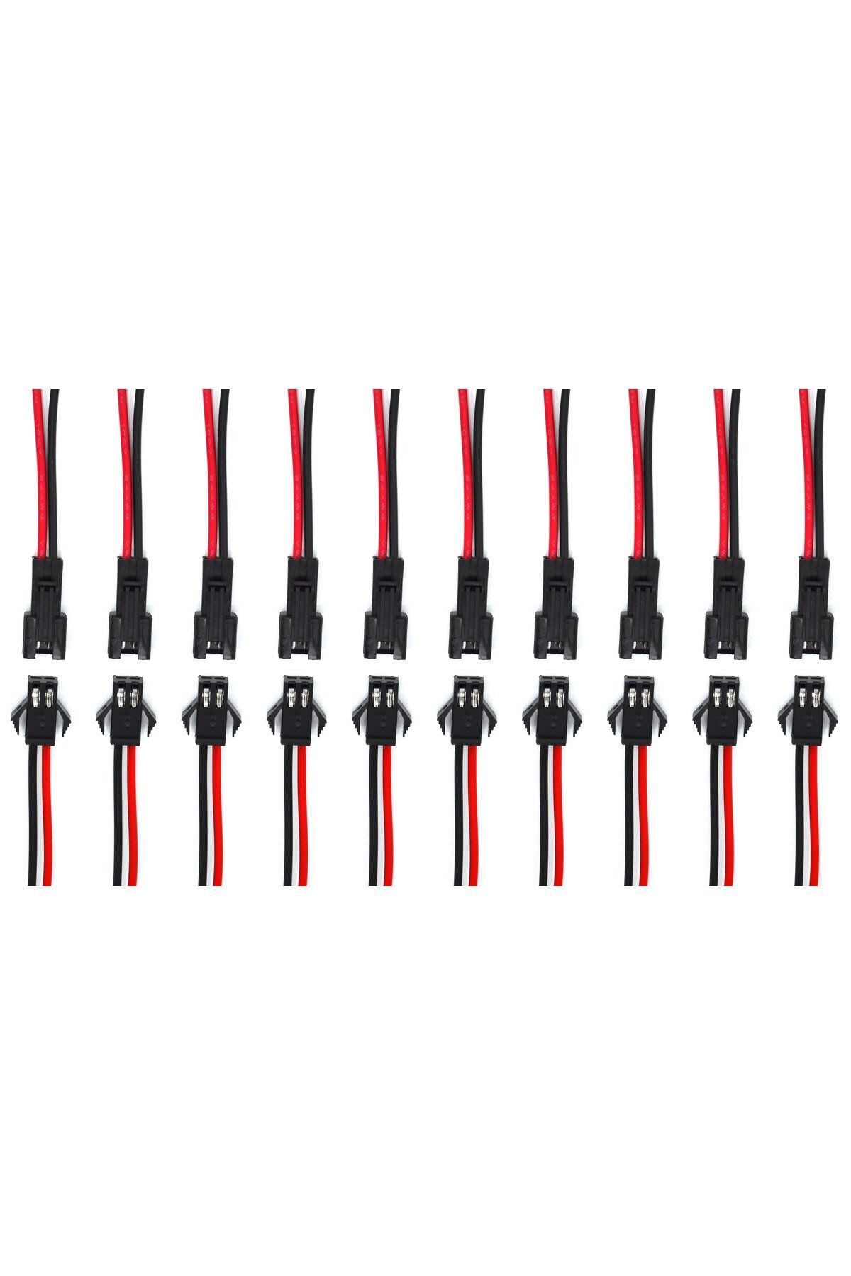 BOLDCAMPER 10 Takım 2 Pin 20cm Kablolu JST LED Konnektör Elektrik Soketi