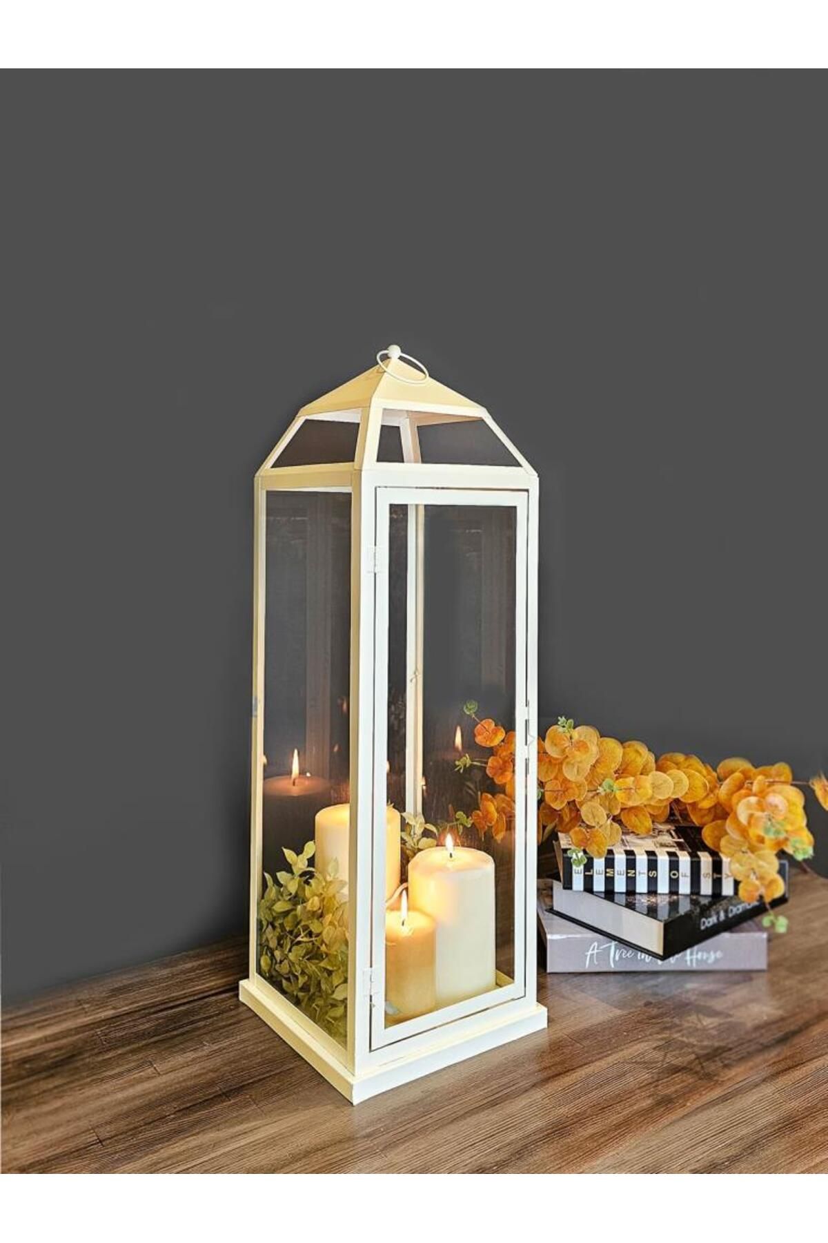 EVİMTATLIEVİM Büyük Boy Metal Mumluk Fener Monza 75cm