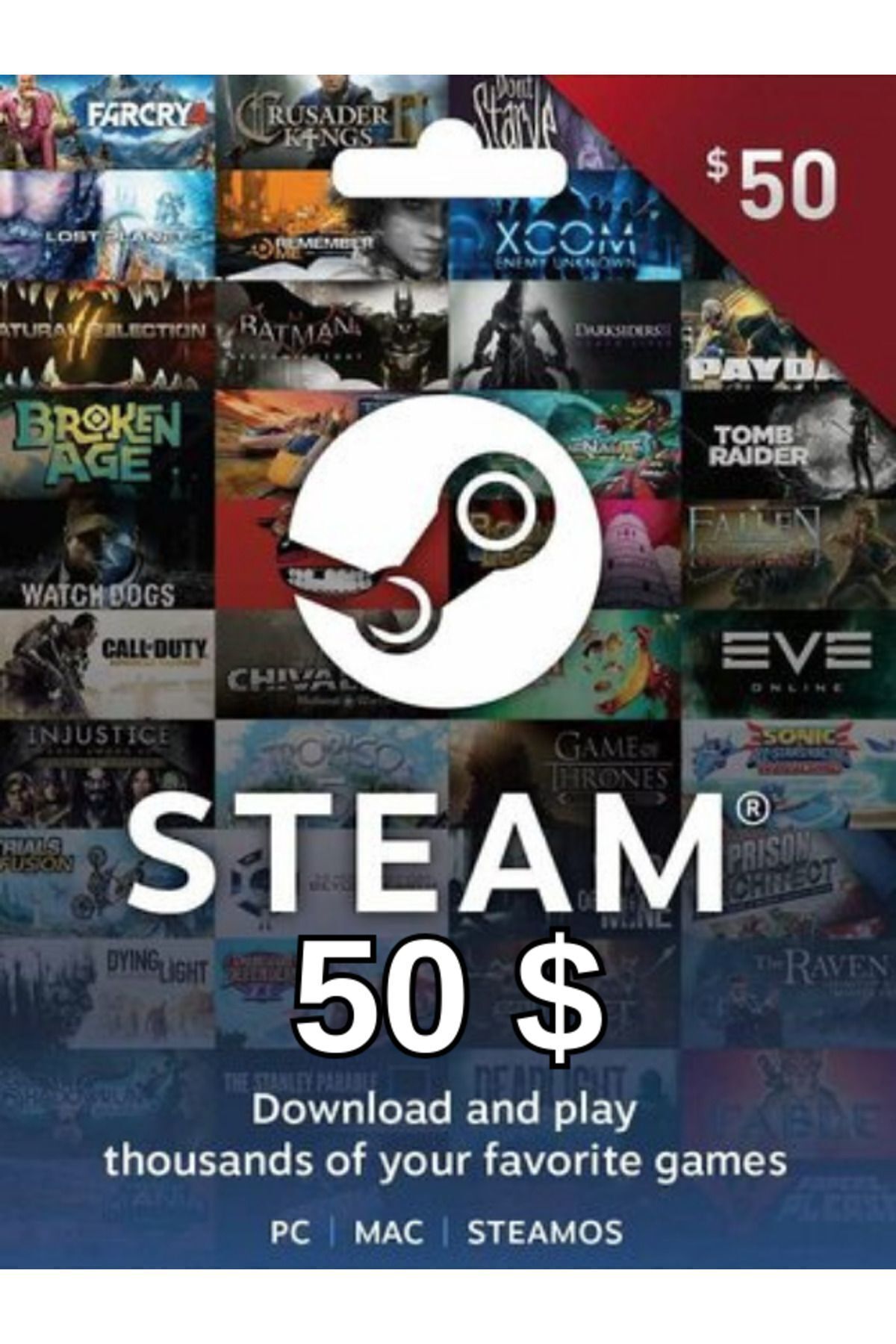 Steam Cüzdan Kodu 50 USD