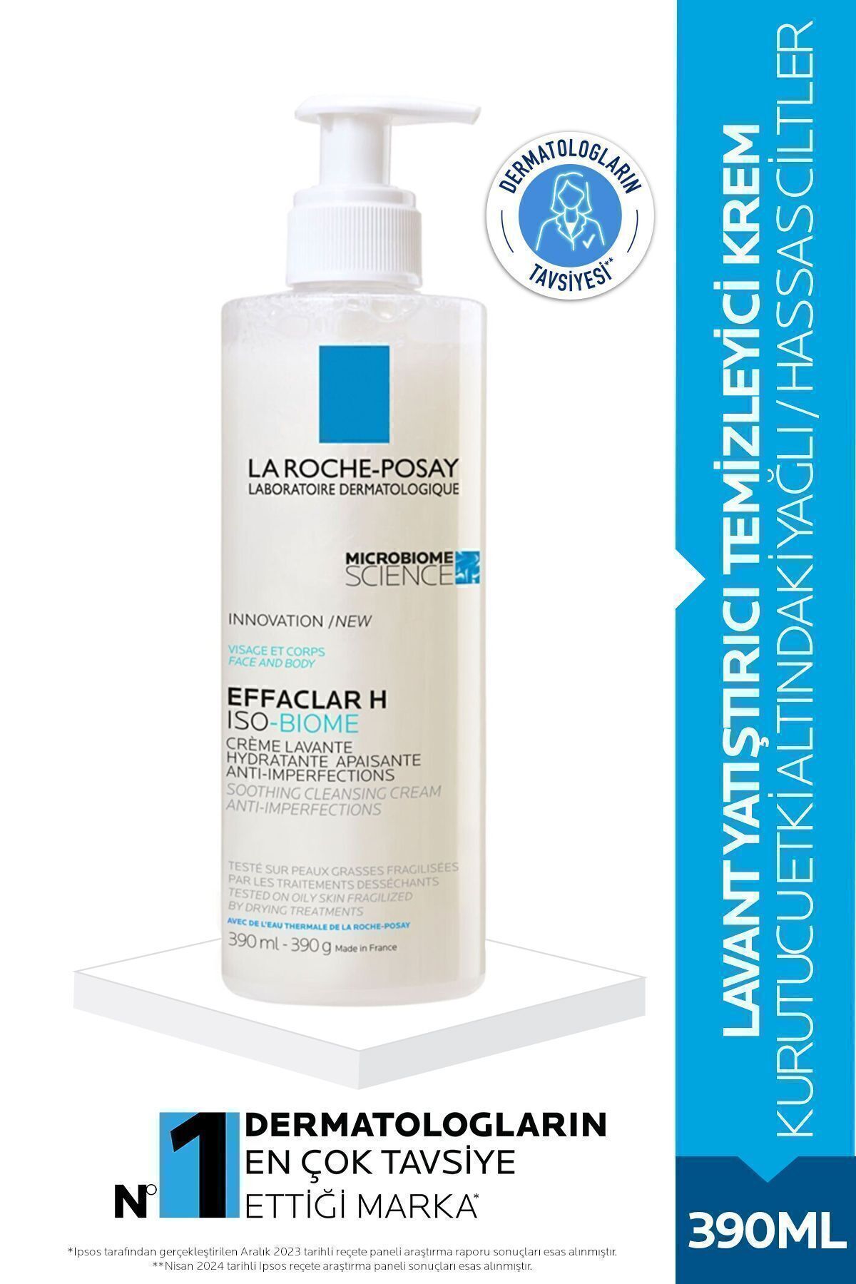 La Roche Posay Effaclar H Isobiome Lavant Kurutucu Etki Altındaki Ciltler Için Yatıştırıcı Temizleyici Krem 390ml