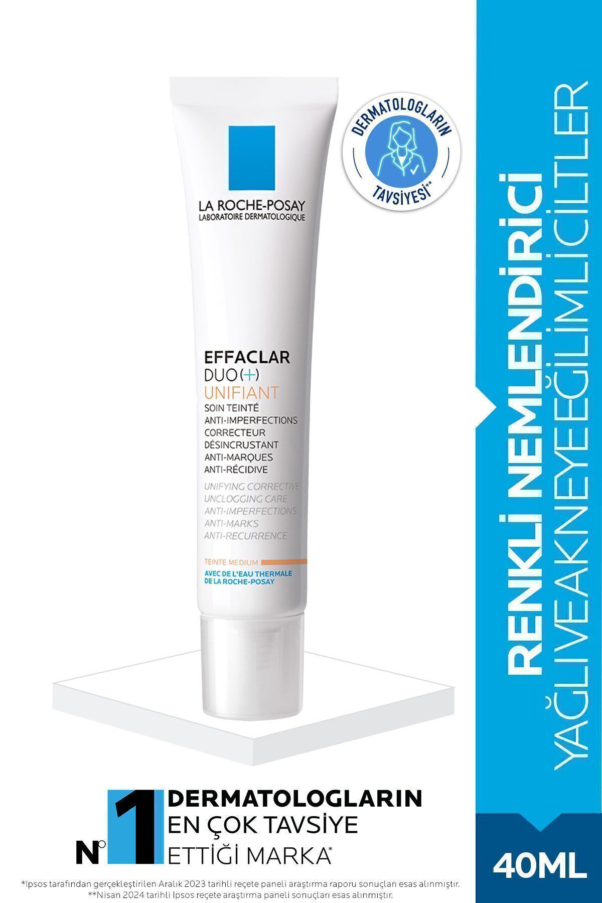 La Roche Posay Effaclar Duo Unifiant Yağlı ve Sivilceye Eğilimli Ciltler için Renkli Nemlendirici  40ml