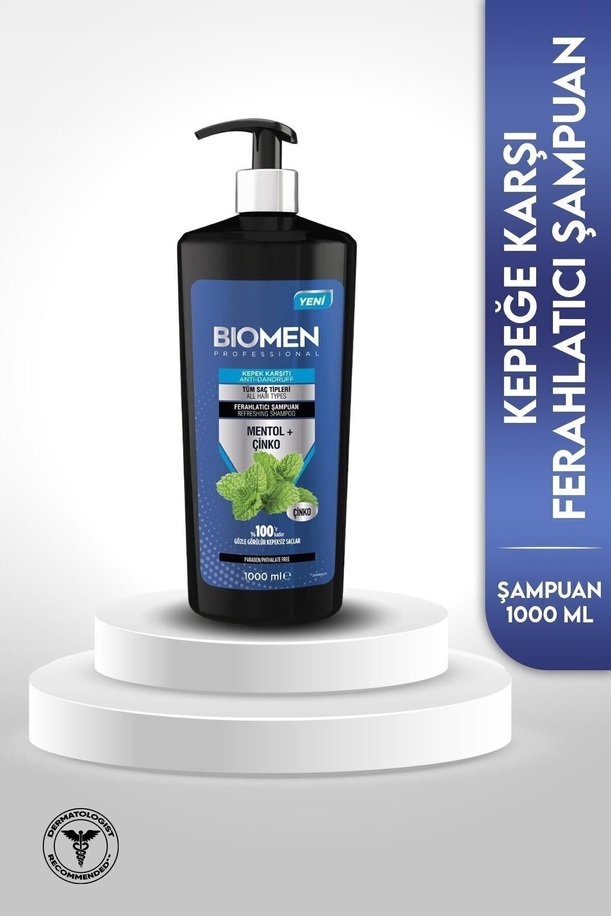 Biomen Anti-Dandruff Menthol Multi-Effective Organic Shampoo for All Hair Types 1000ML