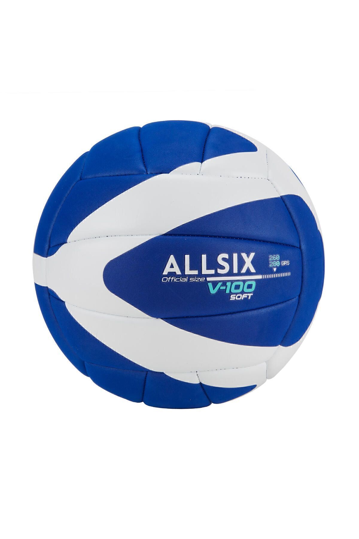 Decathlon Allsix Voleybol Topu - Mavi / Beyaz - 260/280 G - 15 Yaş Ve Üzeri - V100 Soft 260