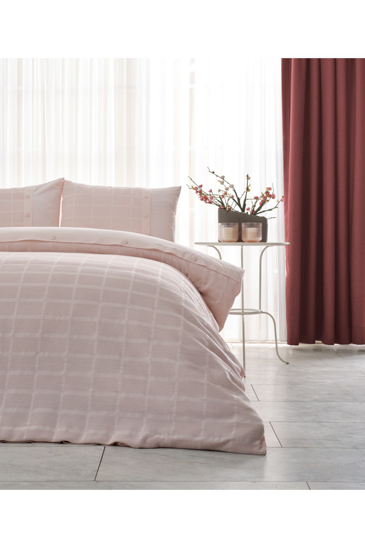 Doqu Home Multi Selection Çok Amaçlı Set Gloria Tek Kişilik - Pudra
