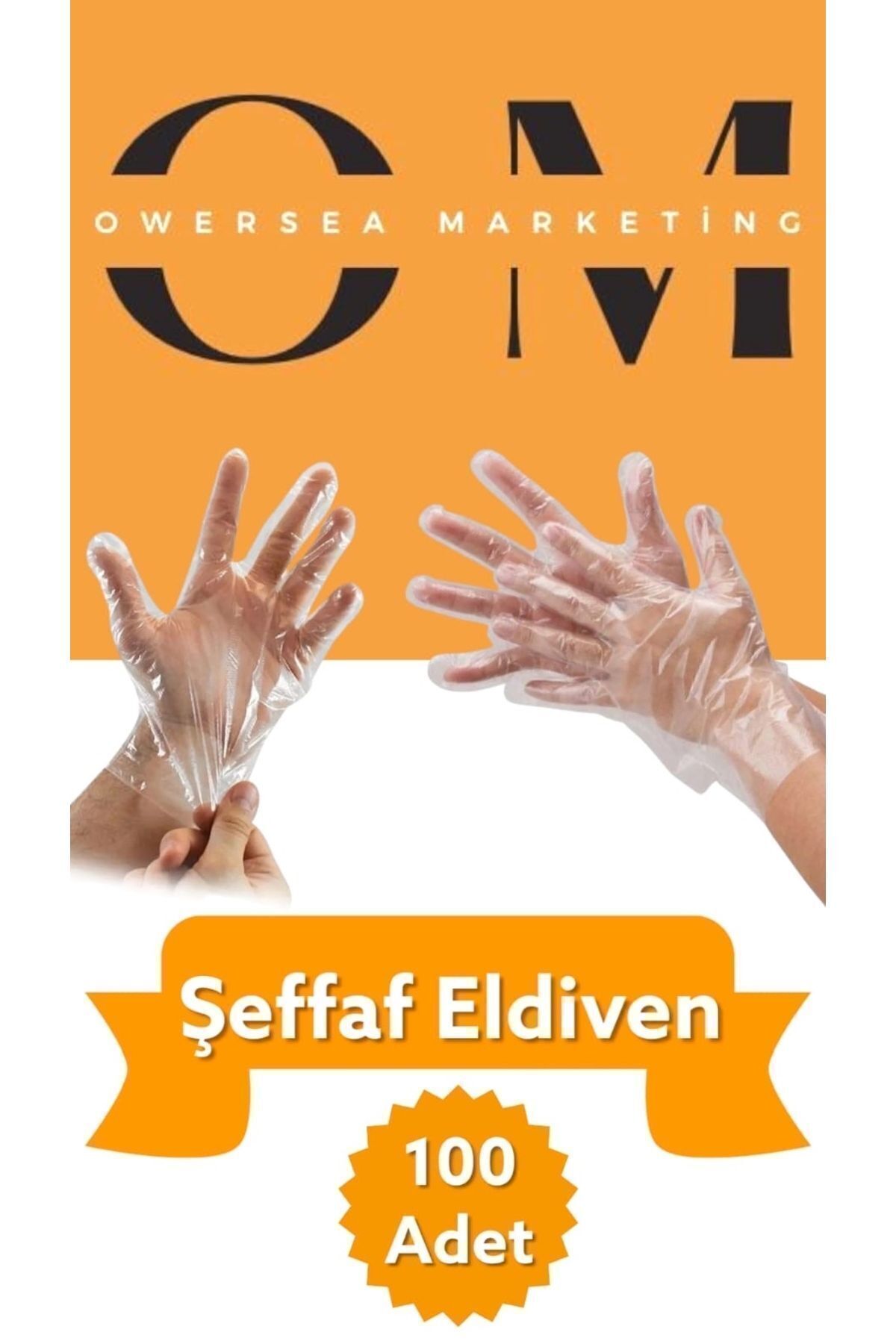 Owersea Şeffaf Poşet Eldiven 100'lü 2* Paket (200 ADET) *tek Kullanımlık