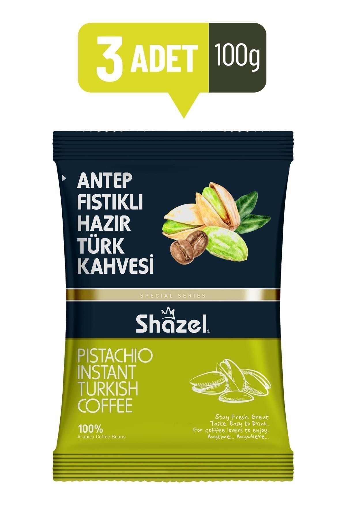 Shazel Antep Fıstıklı Hazır Türk Kahvesi 100 Gr. X 3 Adet