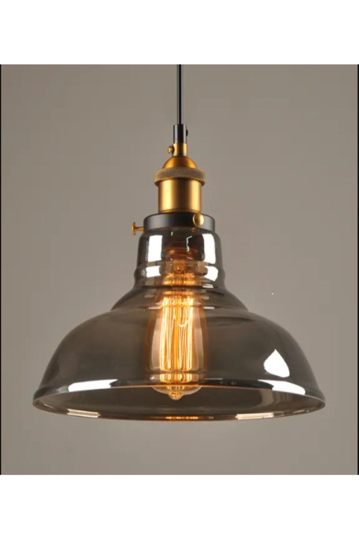 RİOLİGHT Retro Rustik Tekli Cam Sarkıt Avize Çap:28cm