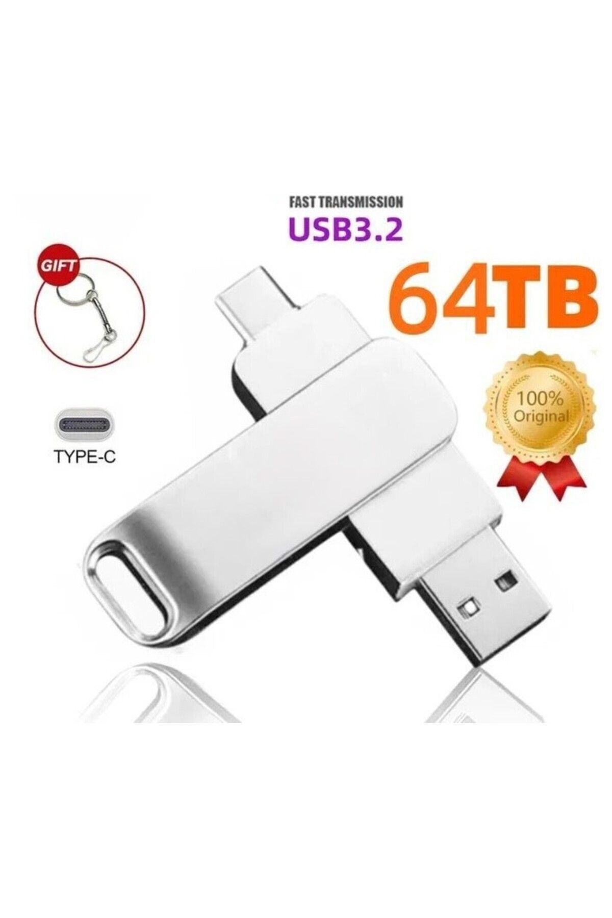 Genel Markalar 64 TB FLASH BELLEK USB 3.2 TYPE-C