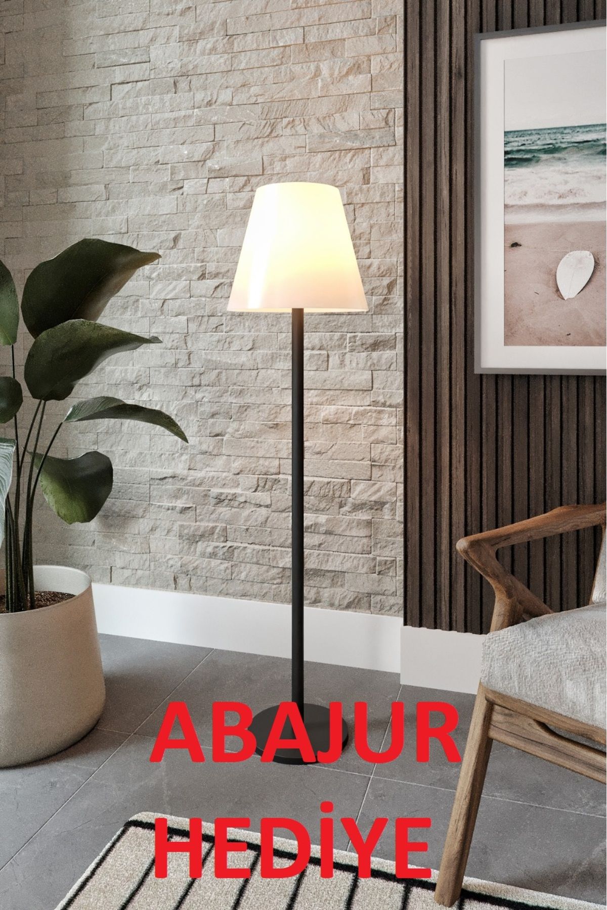 Genel Markalar PAVİMENTO TEK AYAK LAMBADER (ABAJUR MASA LAMBASI HEDİYELİ)  (AÇMA KAPAMA ANAHTARI YOKTUR)