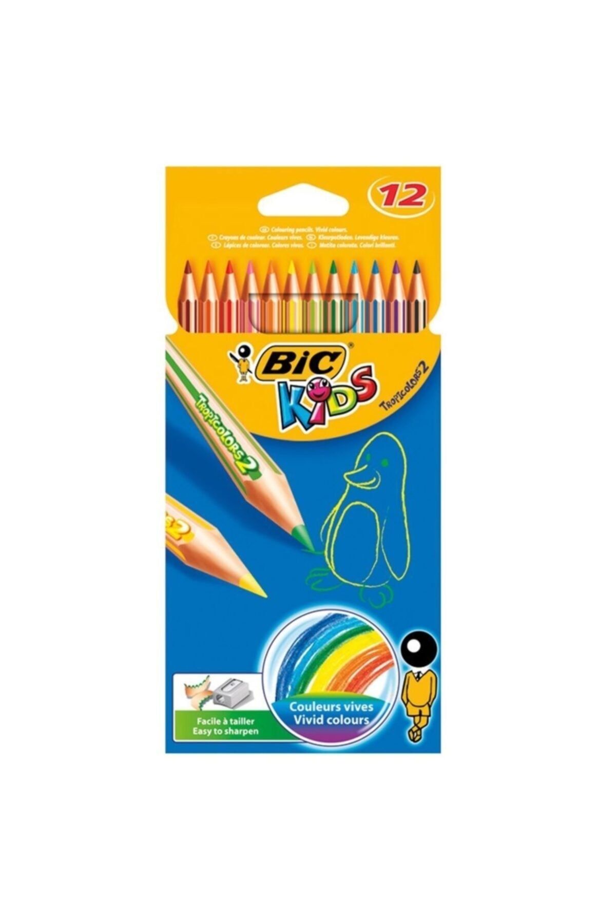 Bic Kids Tropicolor 12 Renk Kuru Boya Kalemi