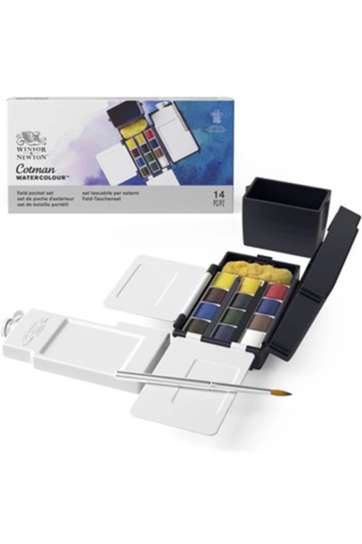 Winsor Newton Wınsor & Newton Cotman Sulu Boya Seti Fıeld Box - Kır Tipi 12'li (12 X YARIM TABLET) - 0390639