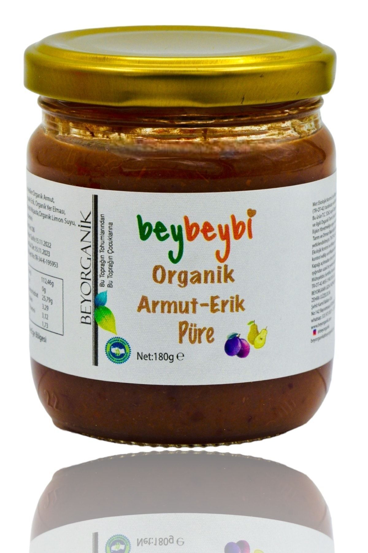 BEYBEYBİ Organik Armut-erik Püre 180gr