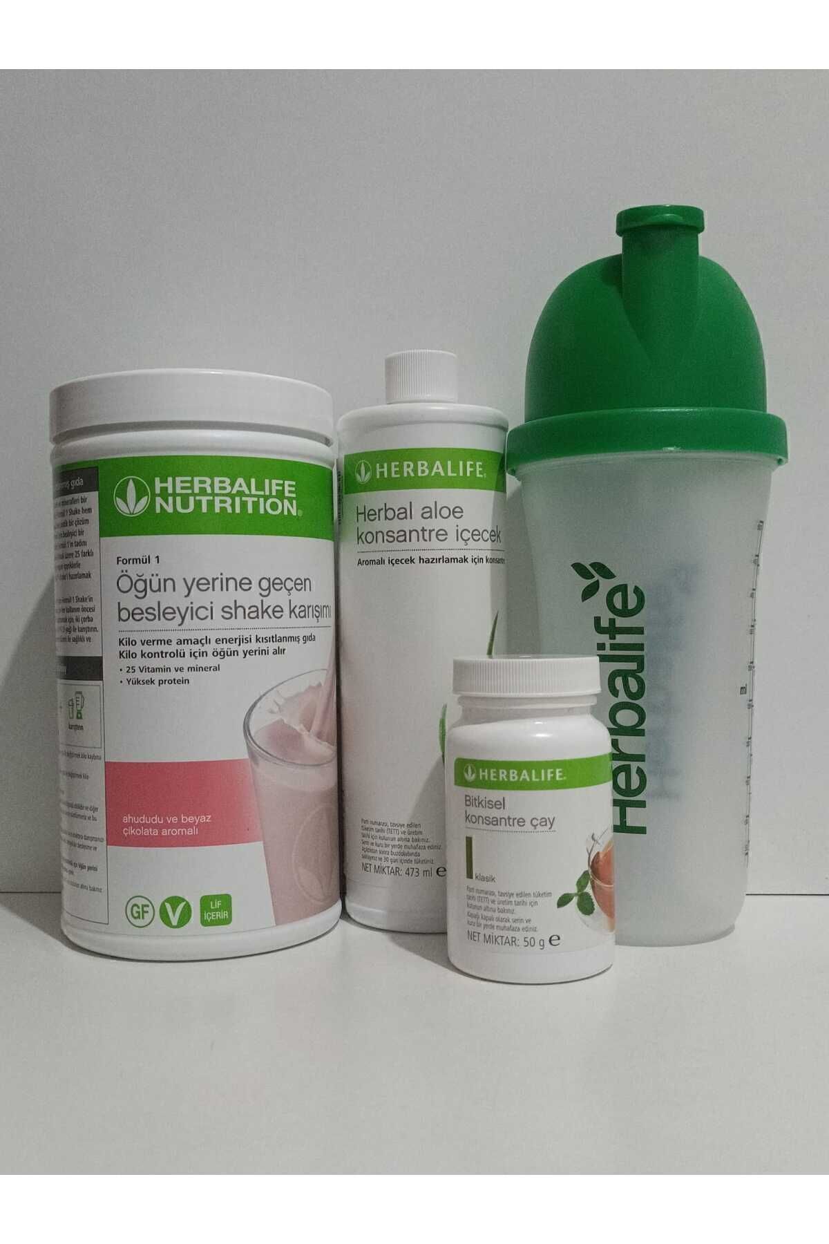 Herbalife 4lü Set - Ahududu Shake Klasik Aroma Çay Aloe Vera Shaker