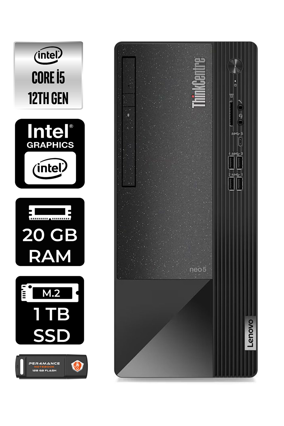 Neo 50T 11SE00BJTXE018 i5 12400 20GB RAM 1TB SSD FDOS MASAÜSTÜ BİLGİSAYAR