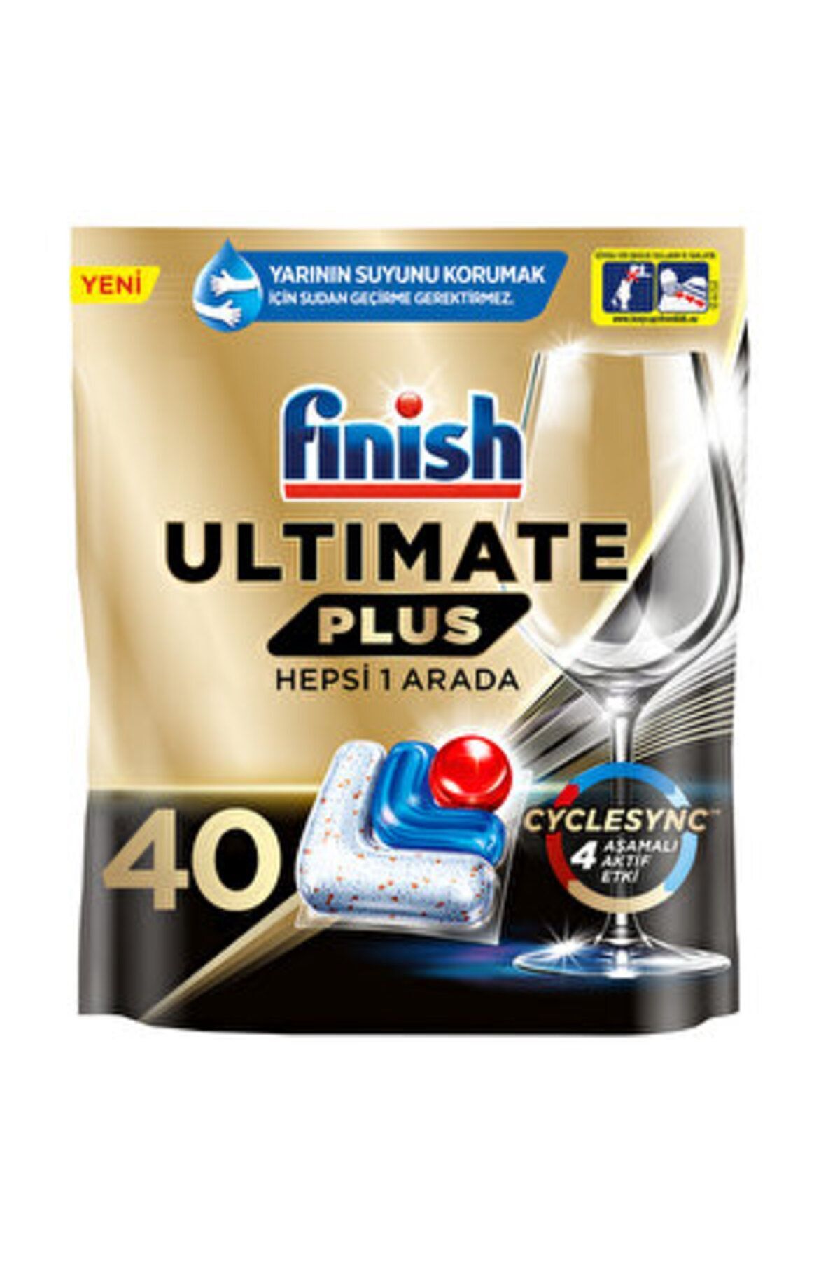 Finish ( 1 ADET ) Finish Ultimate Plus 40 Kapsül Bulaşık Makinesi Deterjanı Tableti
