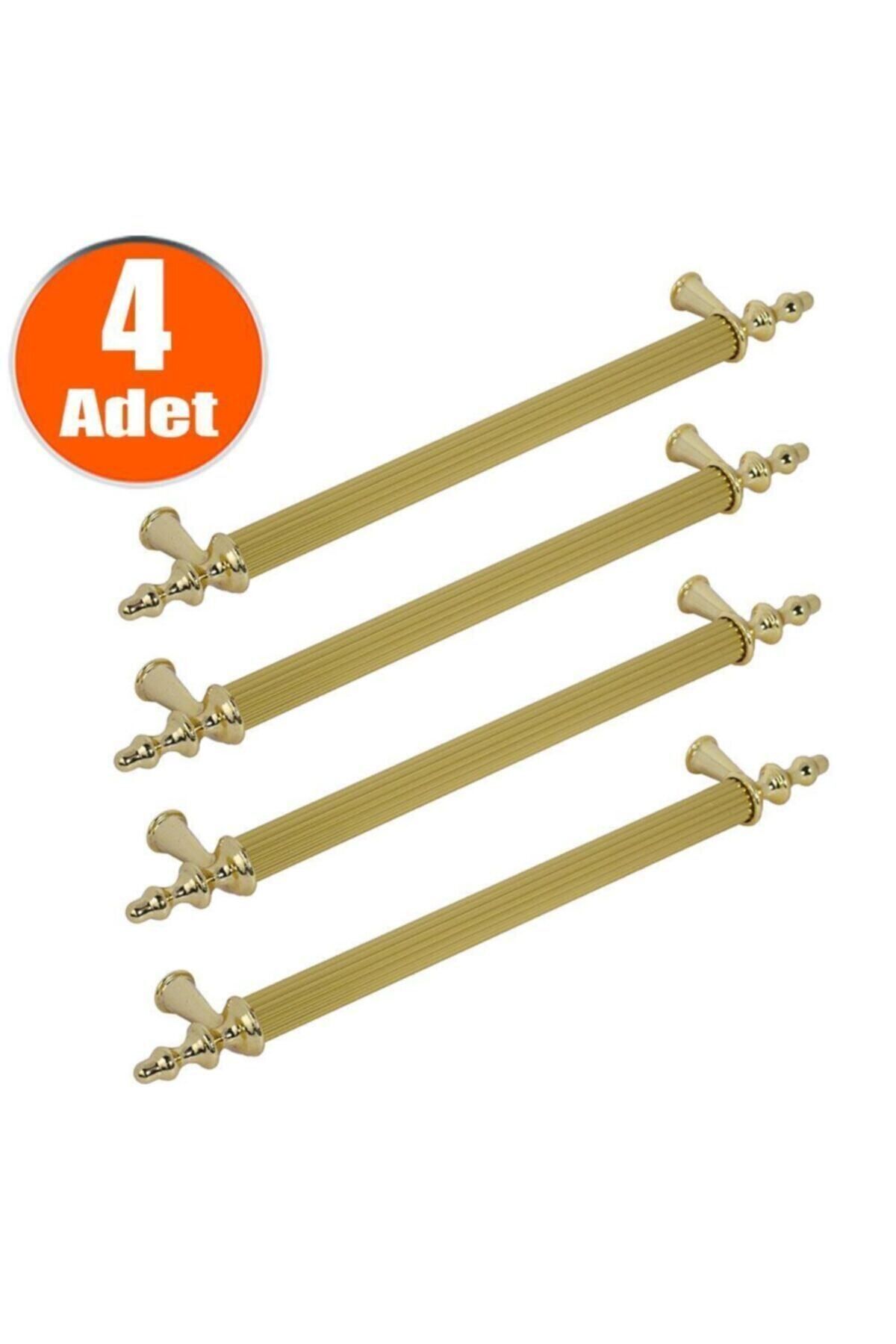 Badem10 Ovacık Dolap Dolabı Kulpu Kulbu Gold Metal Kulpları (96 MM-9.6 CM) (4 ADET) Mobilya Mutfak Çekmece