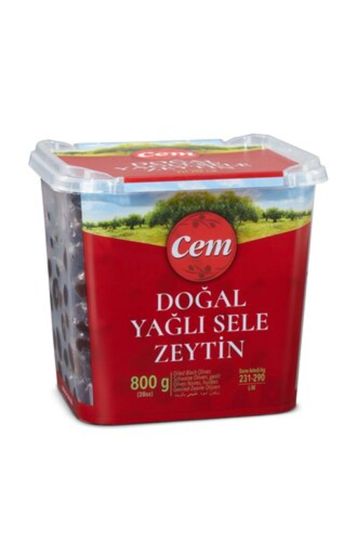 Cem Doğal Yağlı Siyah Sele Zeytin 231-290 800 gr ( MARMARBİRLİK 200 GRAM SİYAH ZEYTİN )