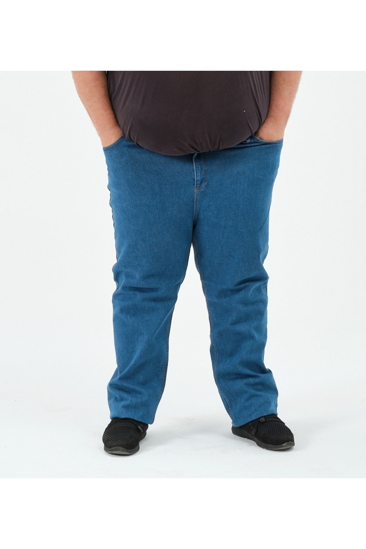 Denim Süper Battal Büyük Beden Erkek Kot Pantolon Likralı Battal 1503 Açık Mavi