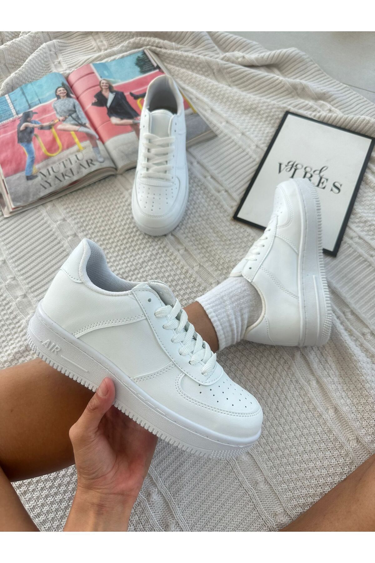 BENİMOLSUN Unısex  Beyaz Sneaker