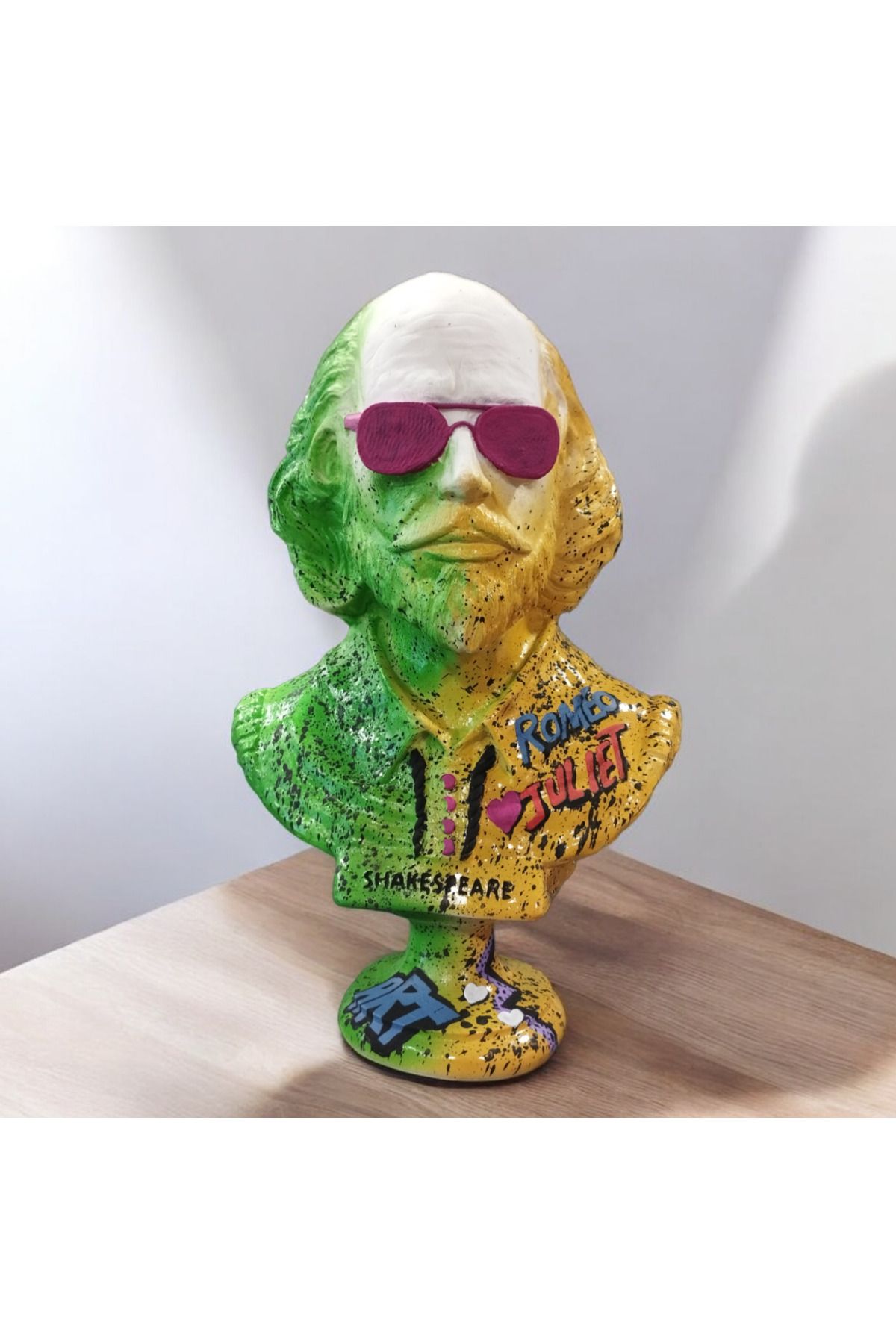 AlinSanatHeykel Büyük William Shakespeare Modern Pop Art Büst Heykeli