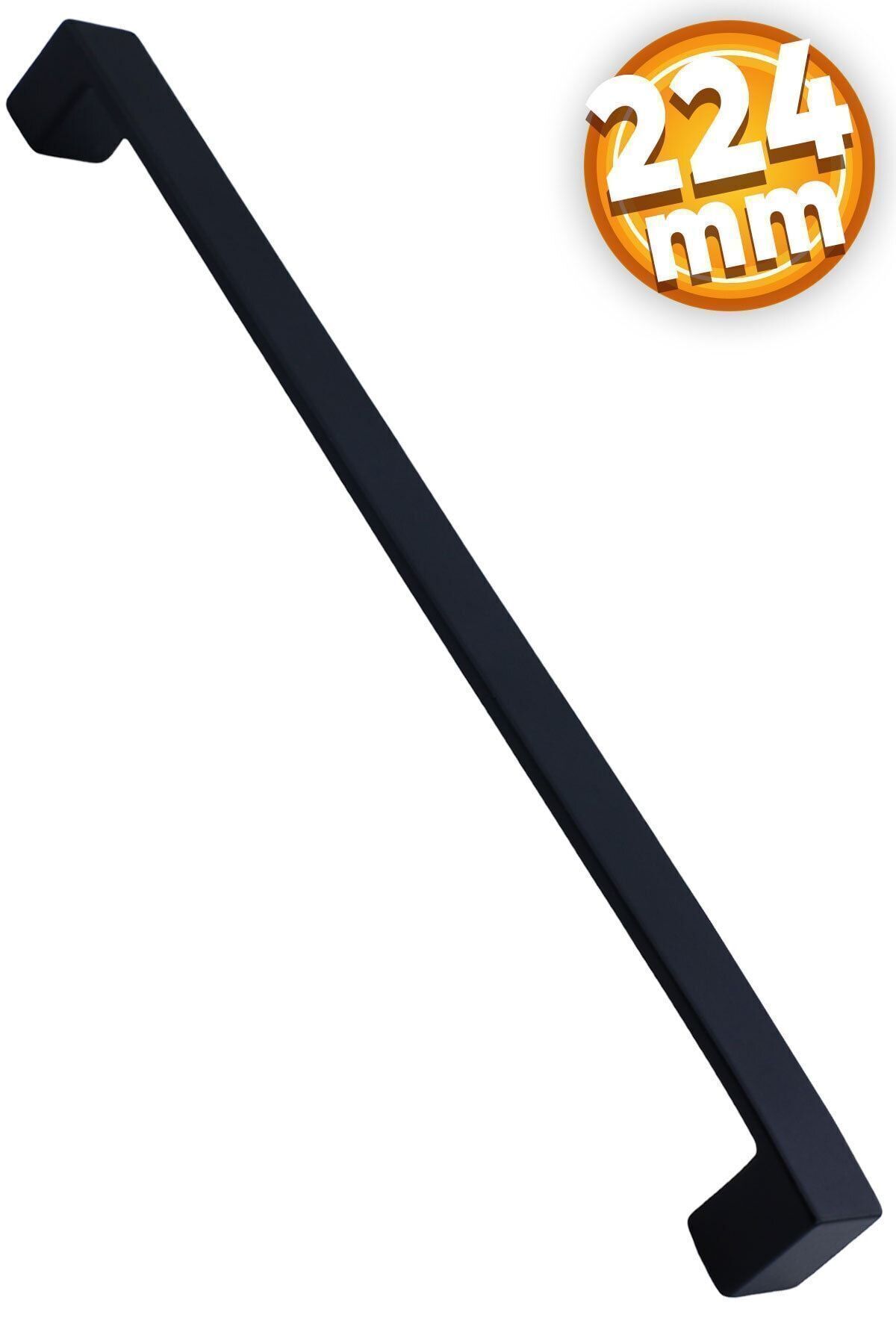 Badem10 Bihter Düz Mobilya Mutfak Çekmece Dolabı Dolap Kulpu Kulbu Siyah (224 MM-22.4 CM) Metal Kulpları