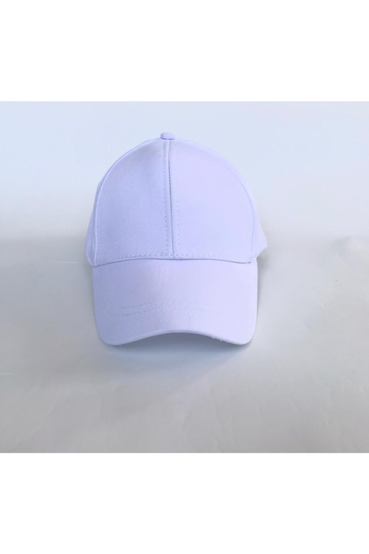 salarticaret Unisex Beyaz Spor Arkası Cırtlı Ayarlanabilir Şapka 55-60 Cm