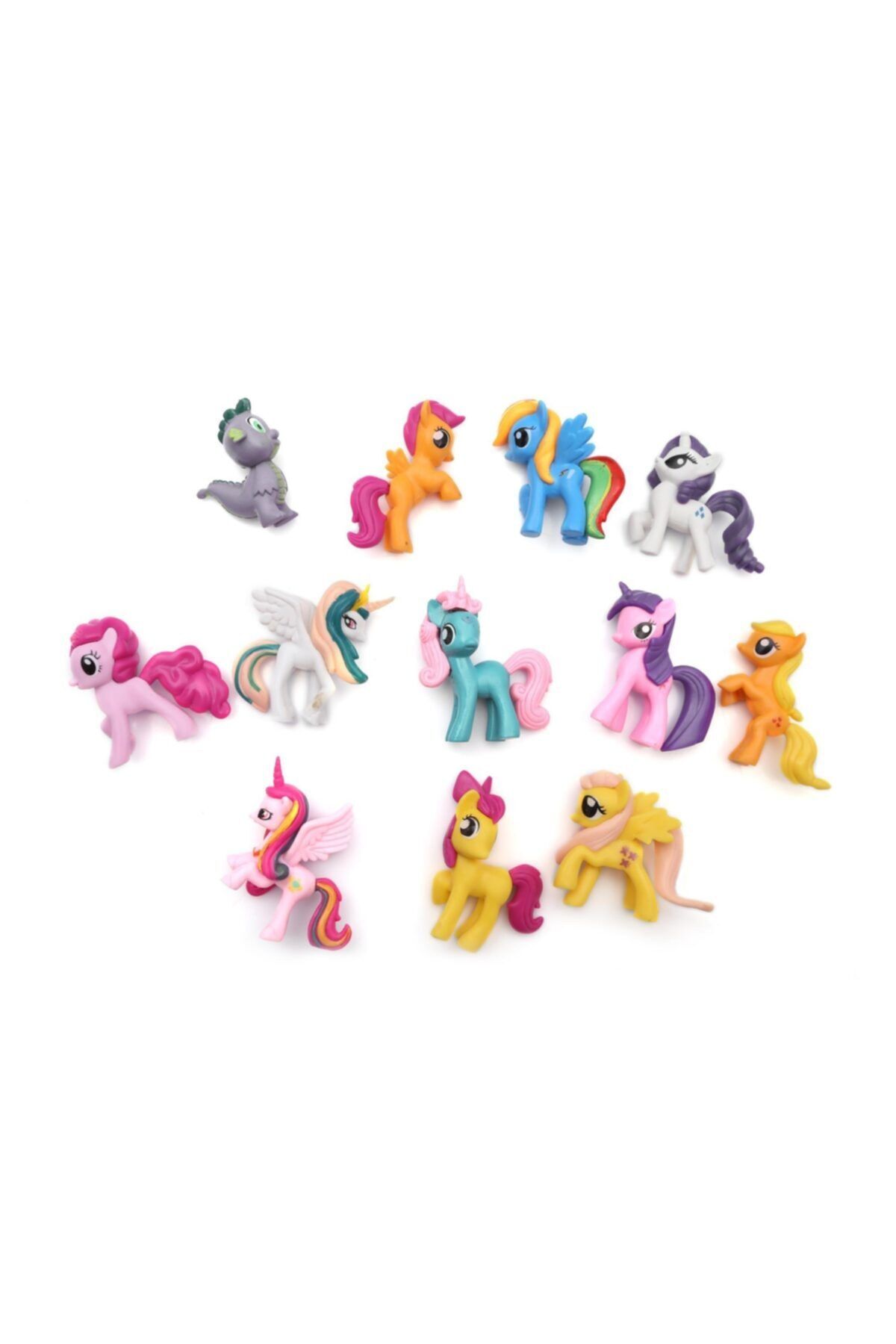 Mashotrend 12 Parça My Little Pony Figür Seti - Benim Sevgili Atlarım Seti - Renkli Atlar - Equestria Girl