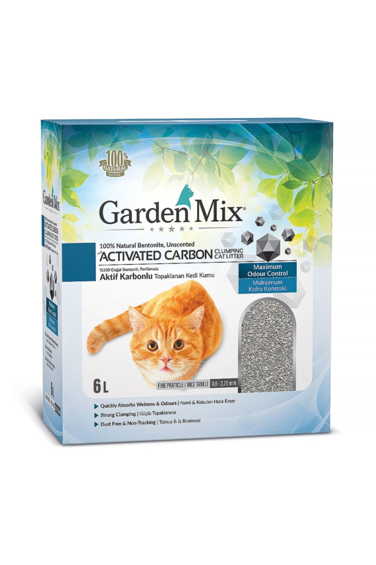 Gardenmix Garden Mix Aktif Karbonlu Kokusuz Kedi Kumu 6 Lt