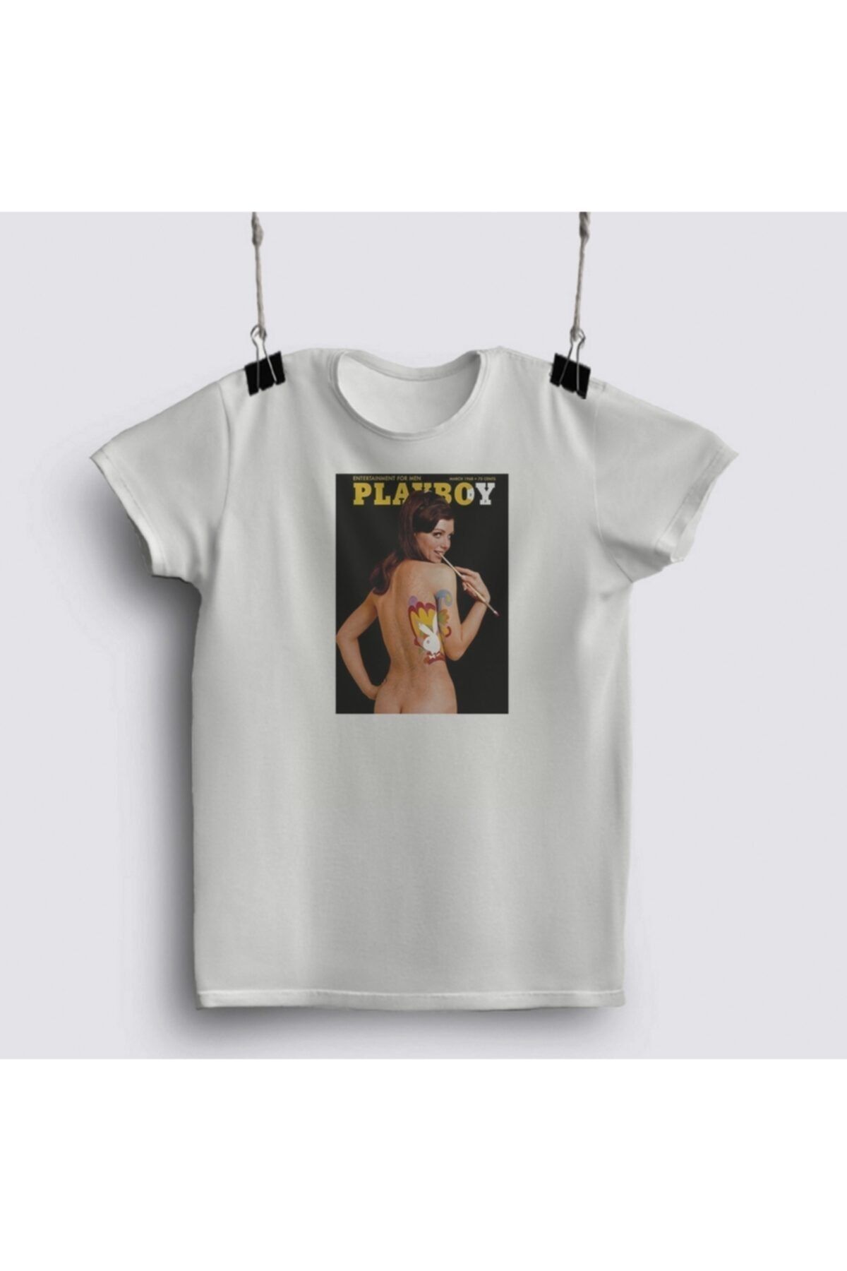 Fizello Body Painting Womens Vintage Playboy Bunnies 1968 Cover Fine Art Print T-shirt