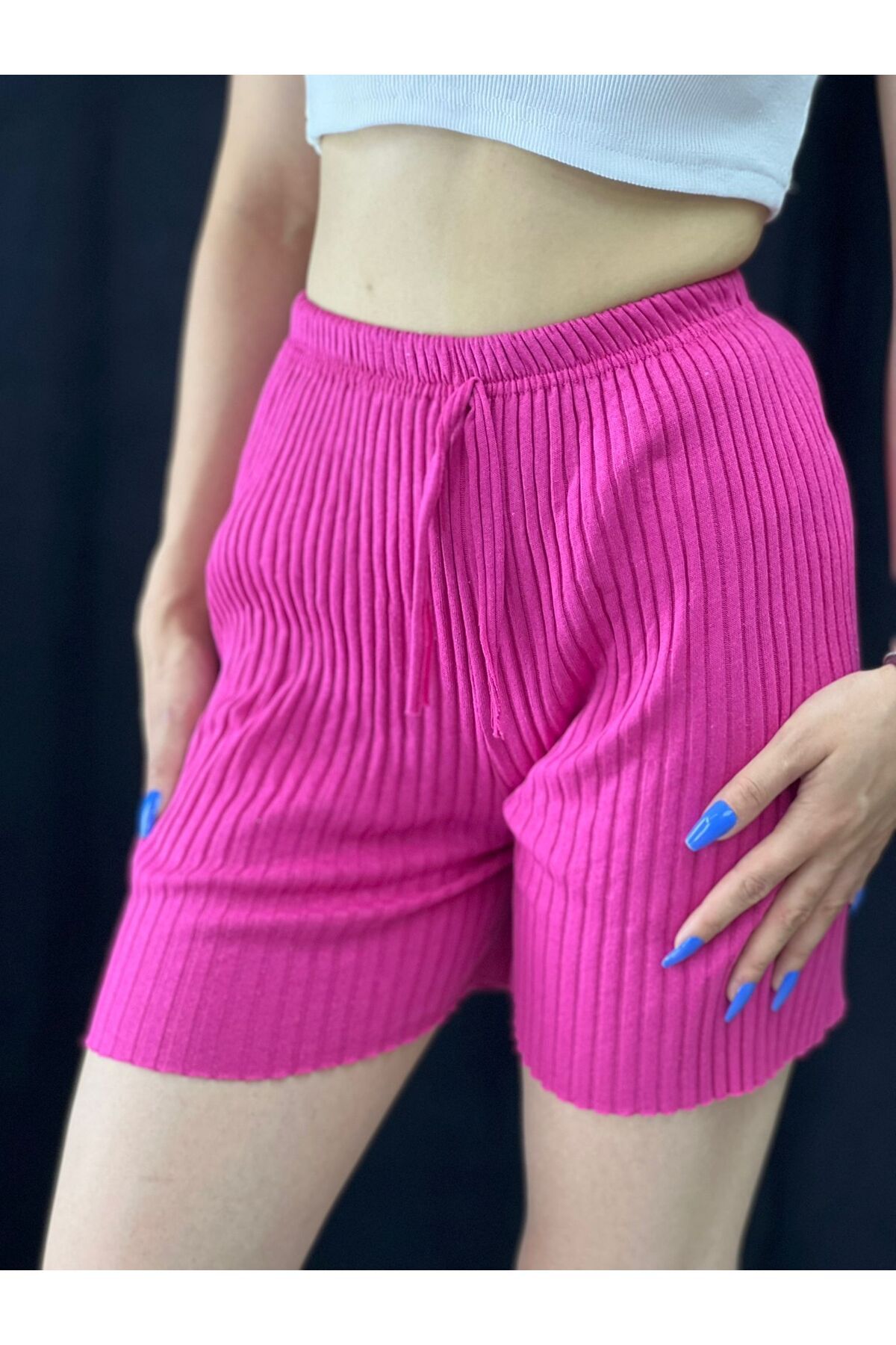 madammodabir FİTİLLİ ÖRME ŞORT