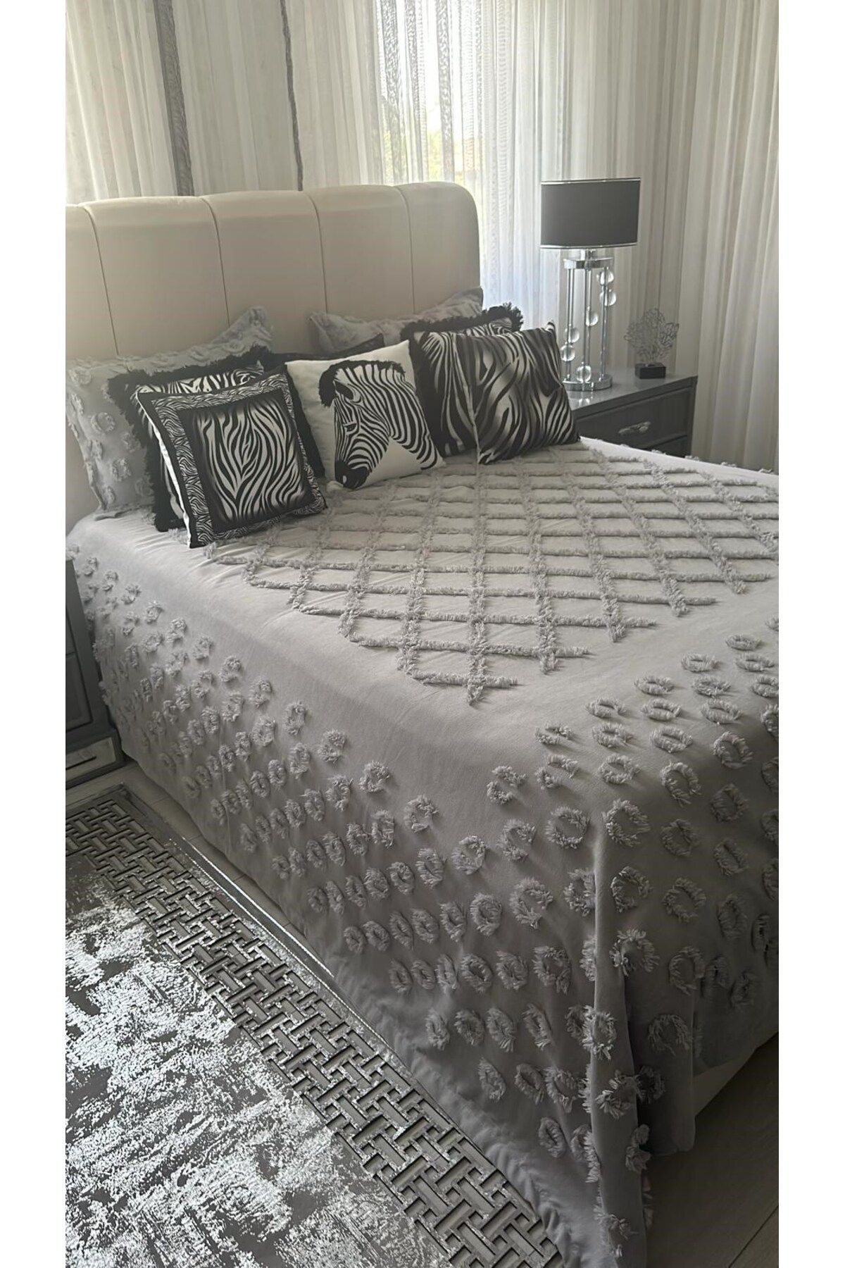 Tly Home Textiles YATAK ÖRTÜSÜ SARAY MODEL 4  GRİ