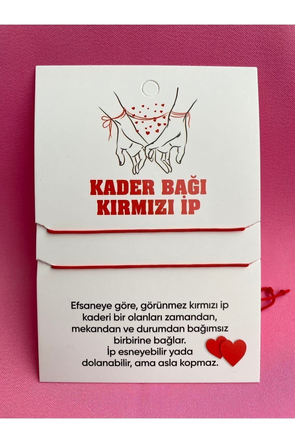 MiniPera Kader Bağı Kırmızı Ip Bileklik 2'li Kader Bağı Asansörlü Çift Bileklik