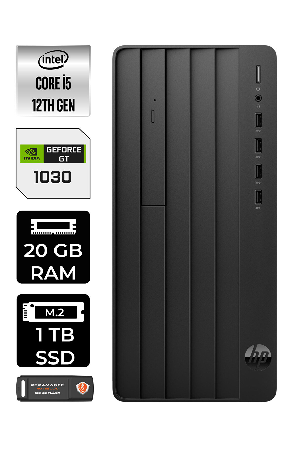 PRO TOWER 290 G9 E6D3A5EA468 i5 12500 20GB RAM 1TB SSD GT1030 4GB FDOS MASAÜSTÜ BİLGİSAYAR