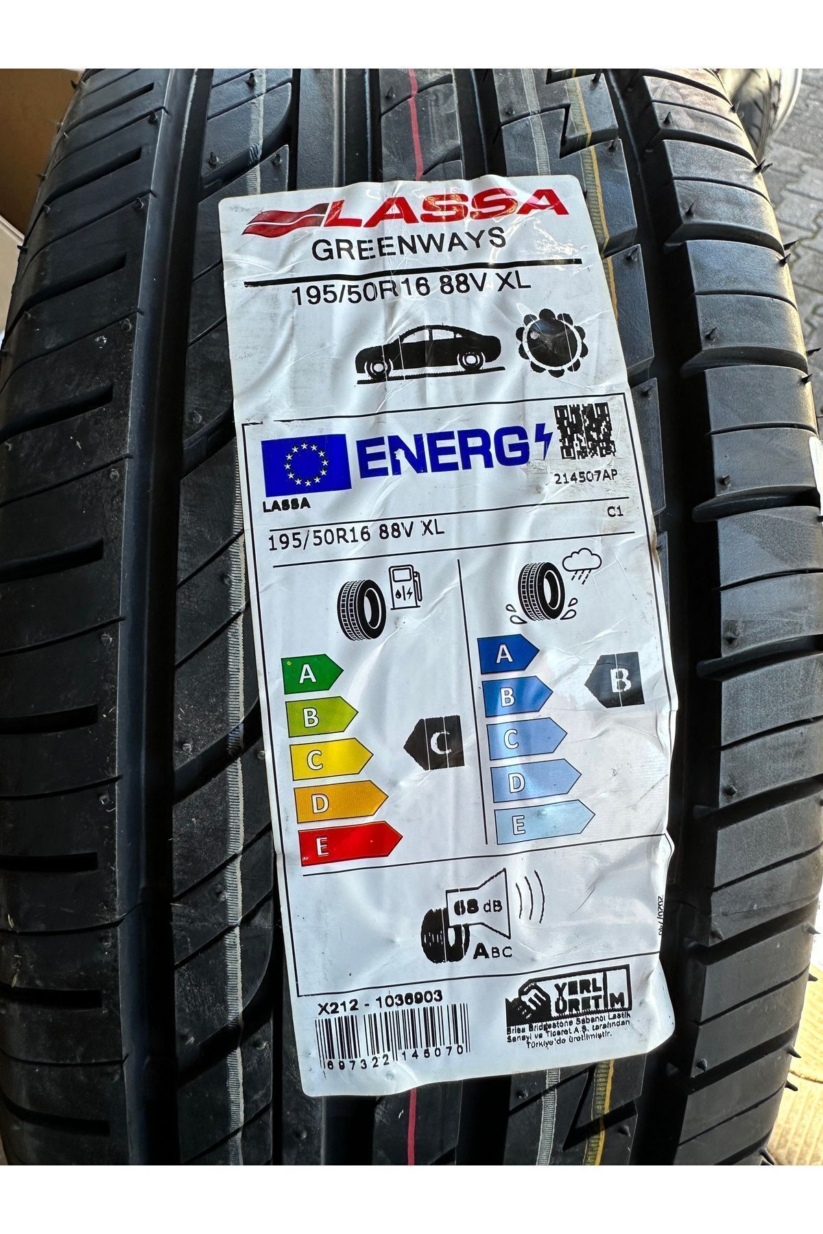 195/50R16 88V XL GRENWAYS LASSA DOT2023 YERLİÜRETİM ADET FİYATIDIR