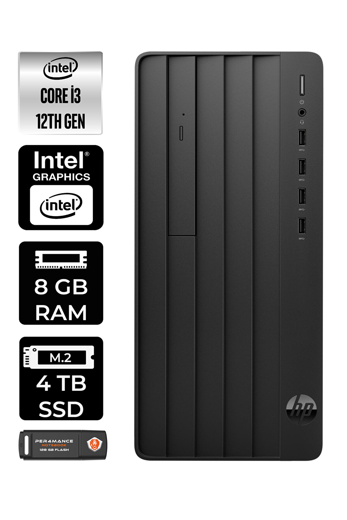 PRO TOWER 290 G9 E6D3A1EA005 i3 12100 8GB RAM 4TB SSD FDOS MASAÜSTÜ BİLGİSAYAR