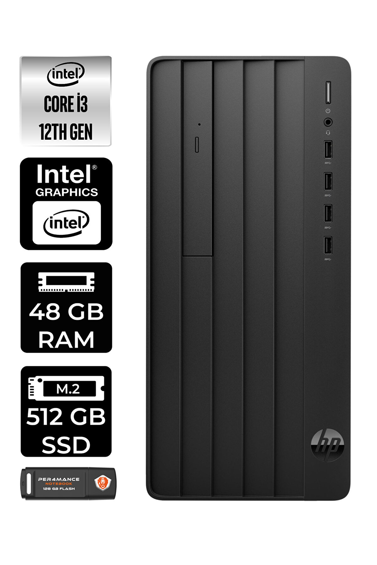 PRO TOWER 290 G9 E6D3A1EA092 i3 12100 48GB RAM 512GB SSD W11H MASAÜSTÜ BİLGİSAYAR