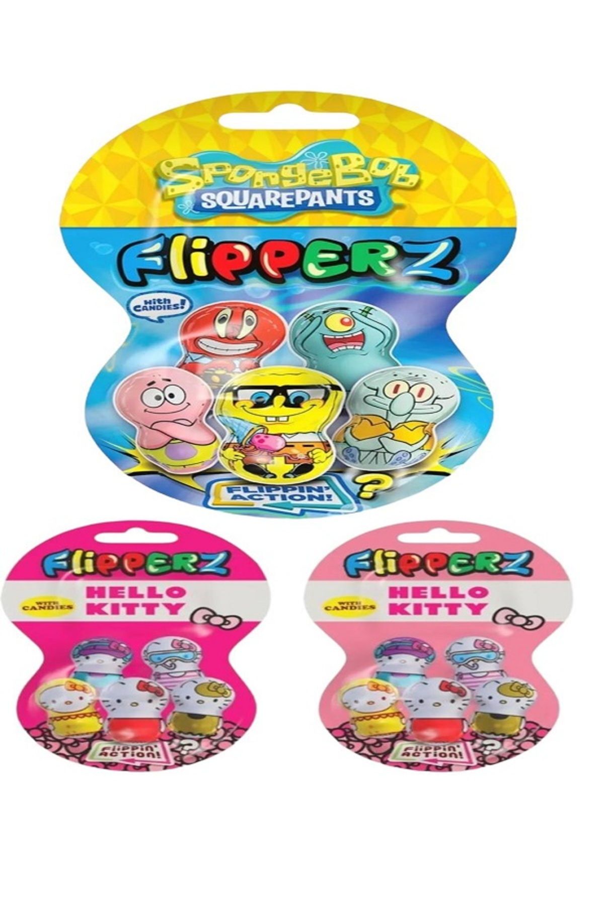 Unibon Hello Kitty,Sponge Bob Sünger Bob Lisanslı Hacıyatmaz Oyuncak Ve Şekerleme 3 Adet