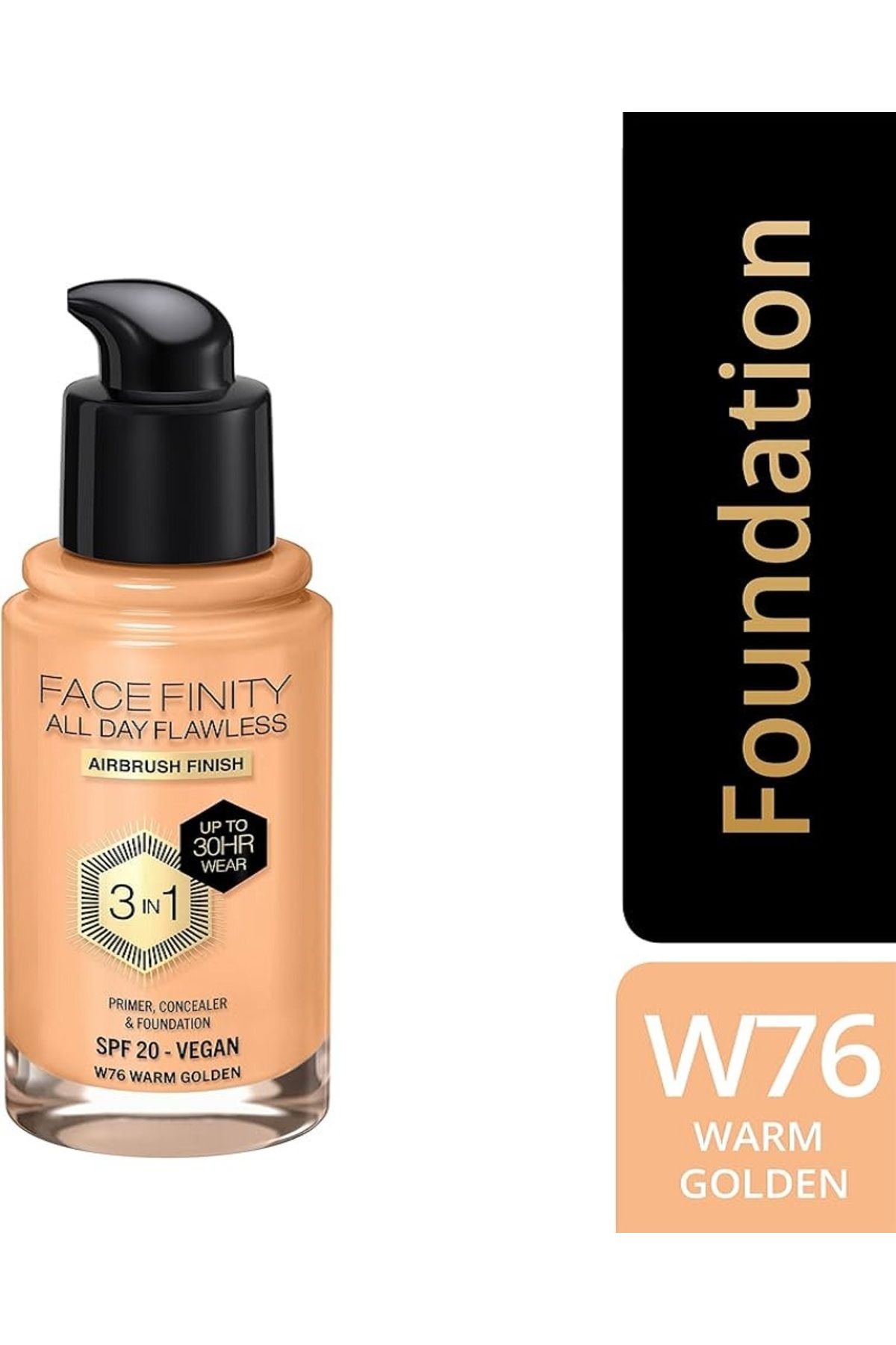 Max Factor Fondöten - Facefinity All Day Flawless Foundation 76 Warm Golden