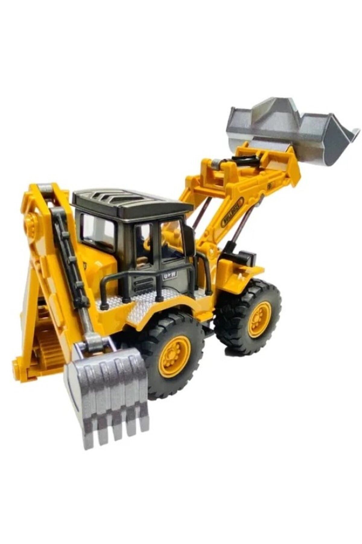 Brother Toys Oyuncak Buldozer Metal Kepçe Çift Taraflı İş Makinası 32 Cm.