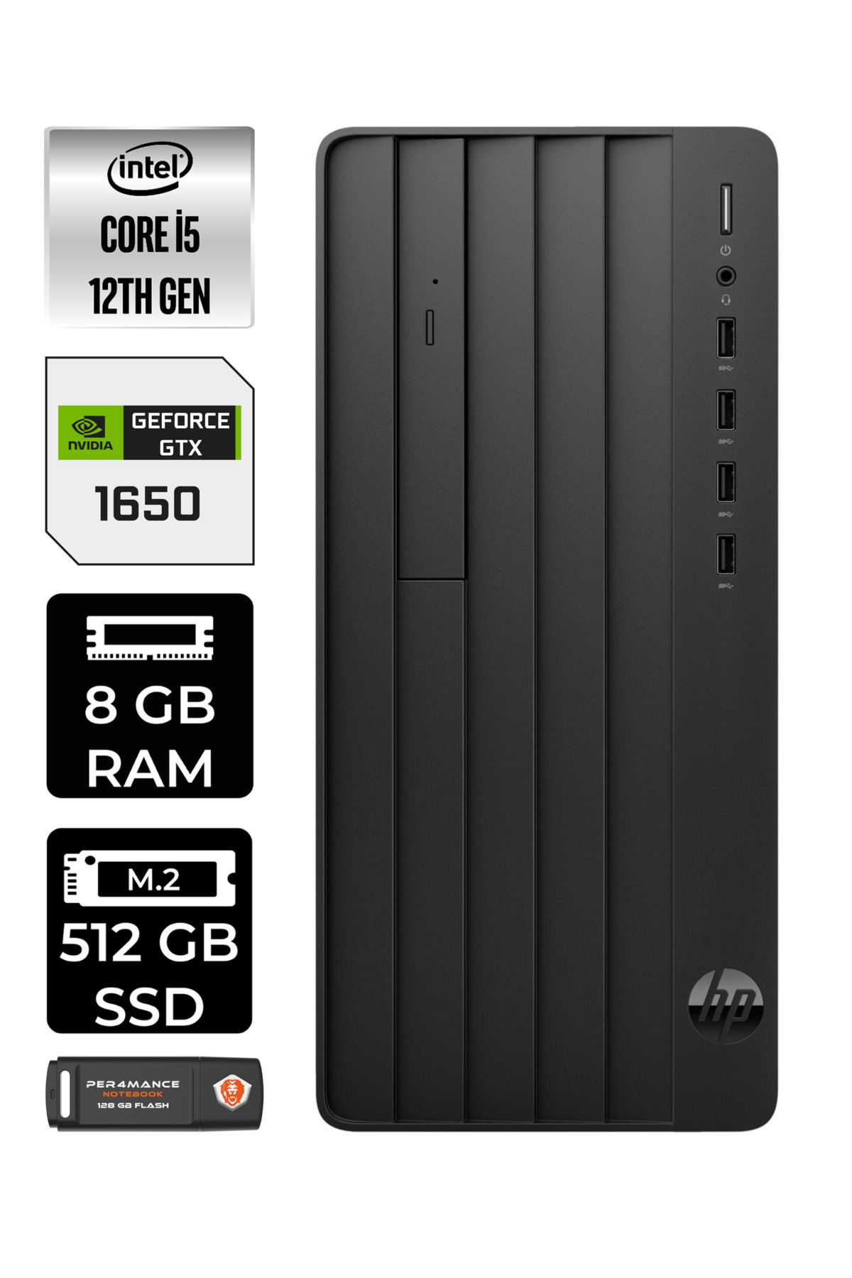 PRO TOWER 290 G9 E6D3A5EA652 i5 12500 8GB RAM 512GB SSD GTX1650 4GB W11H MASAÜSTÜ BİLGİSAYAR