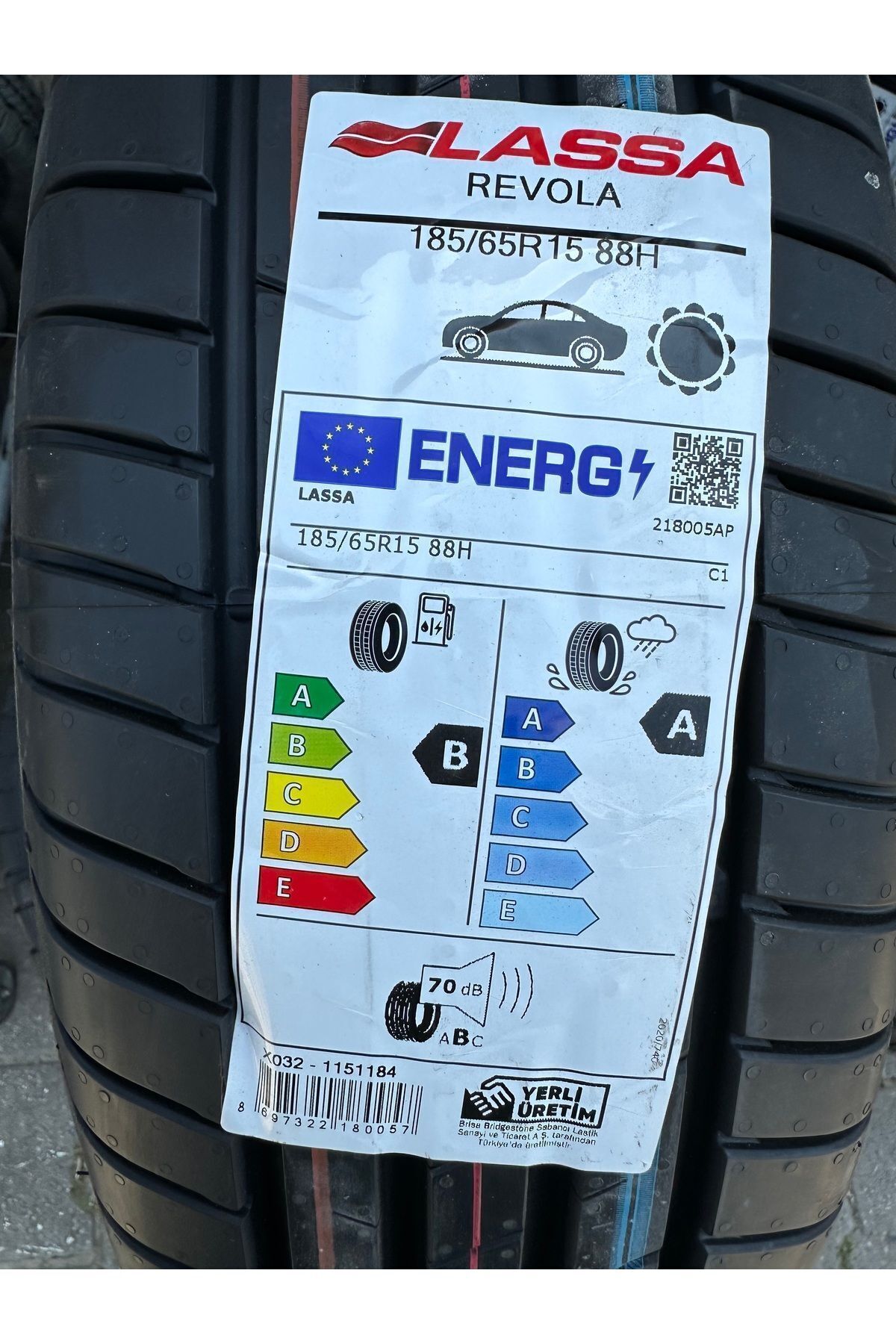 185/65R15 88H REVOLA LASSA YENİ MODEL DOT 2024 ADET FİYATIDIR